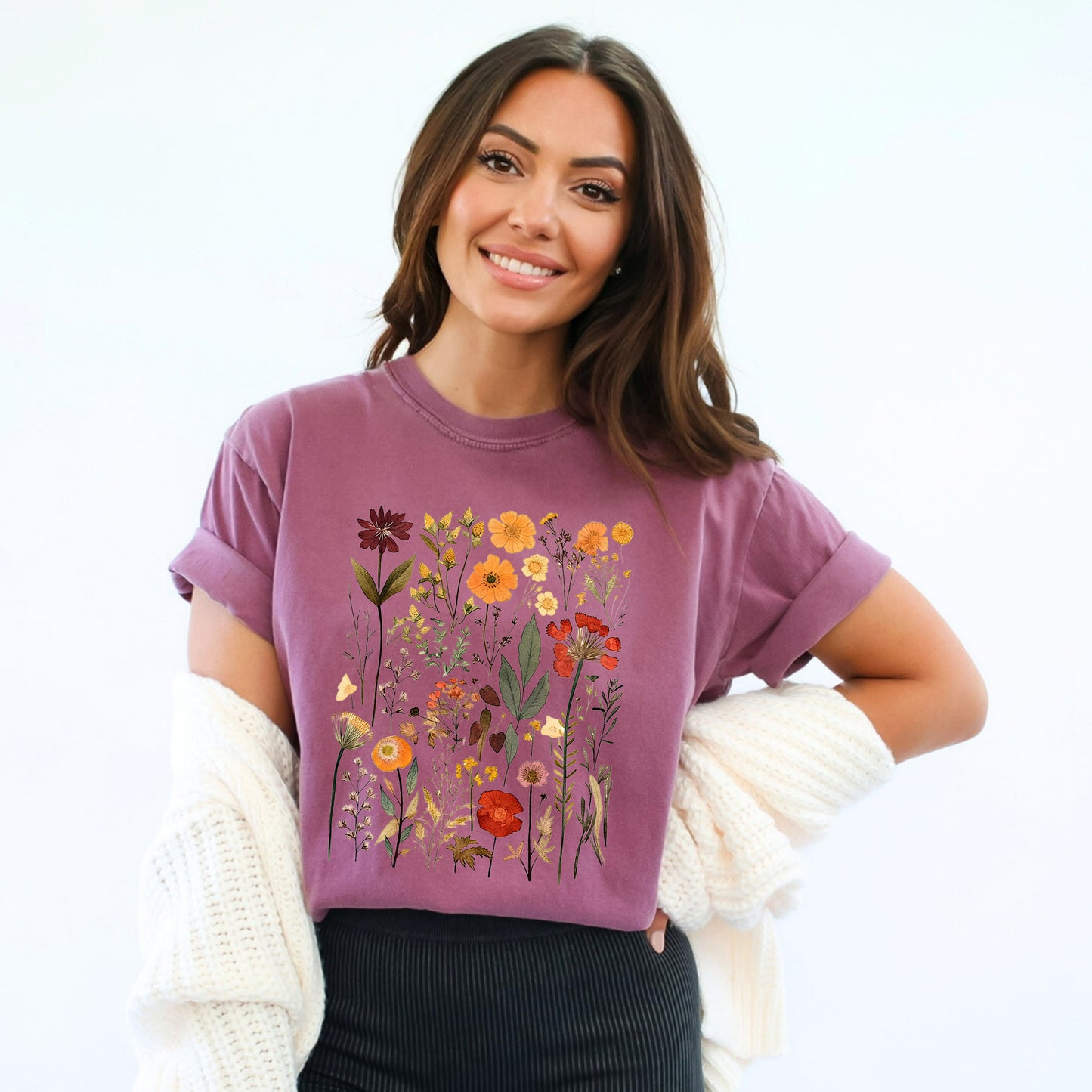 Vintage Pressed Flowers | Garment Dyed Tee
