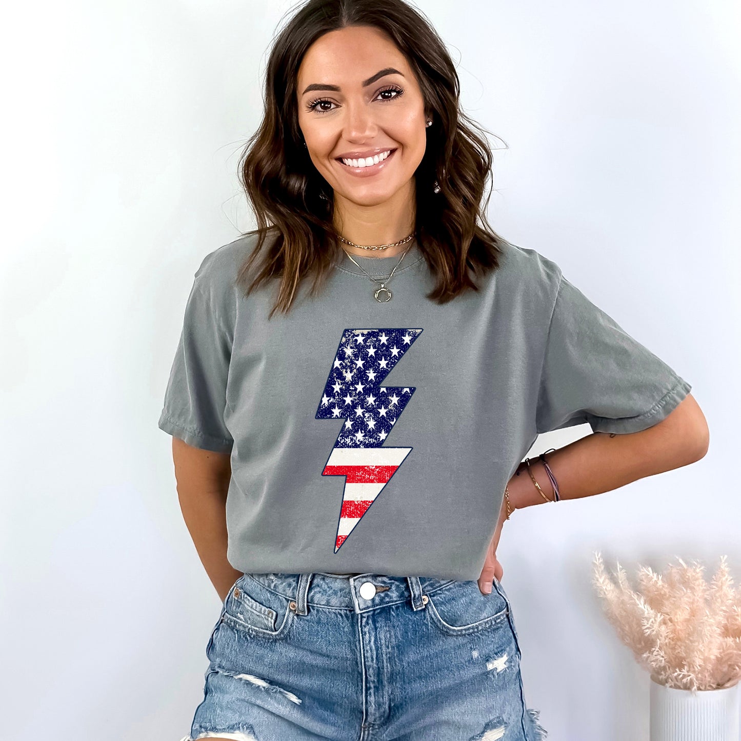 America Lightning Bolt | Garment Dyed Short Sleeve Tee