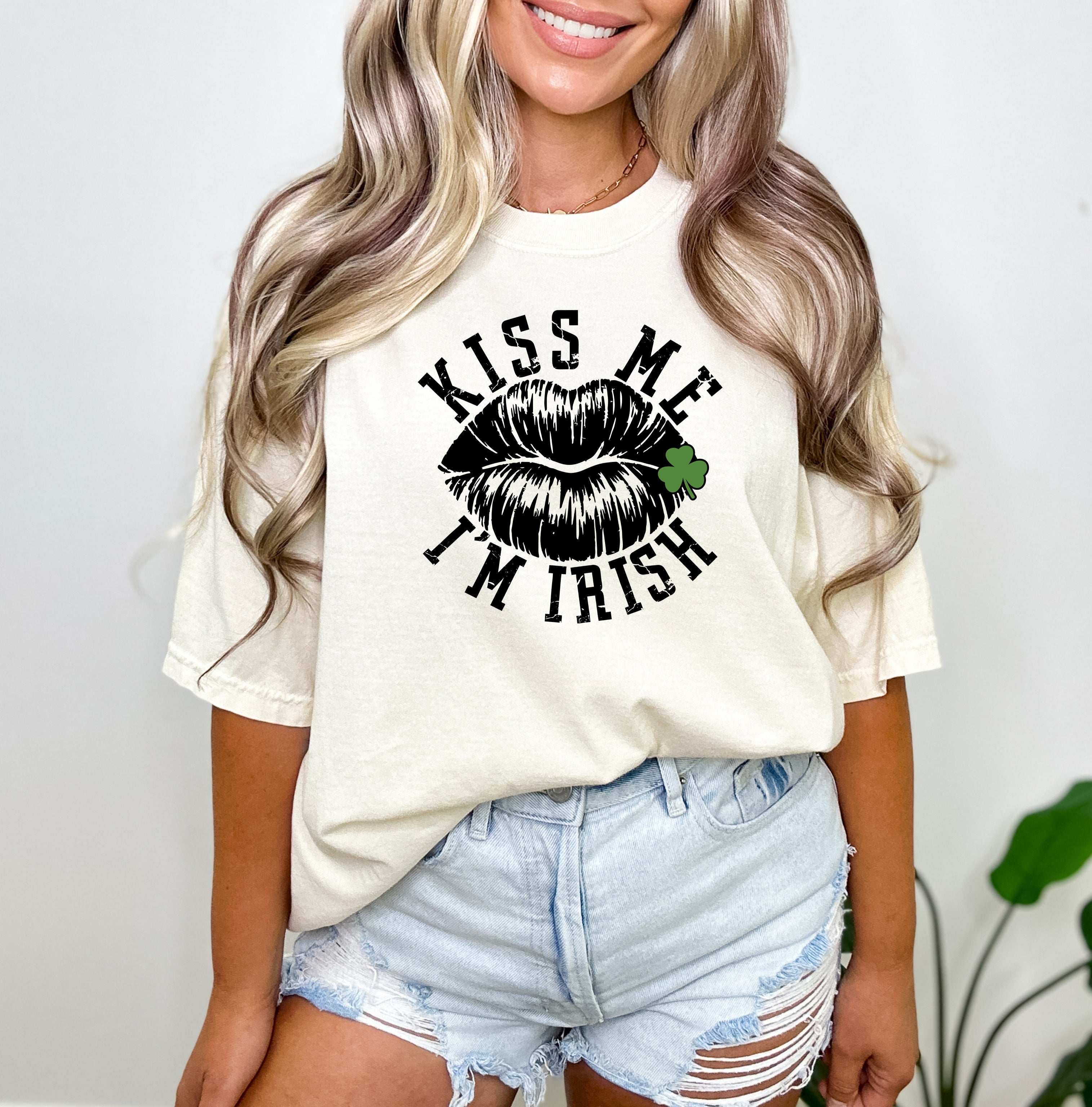 Kiss Me Irish Lips | Garment Dyed Tee