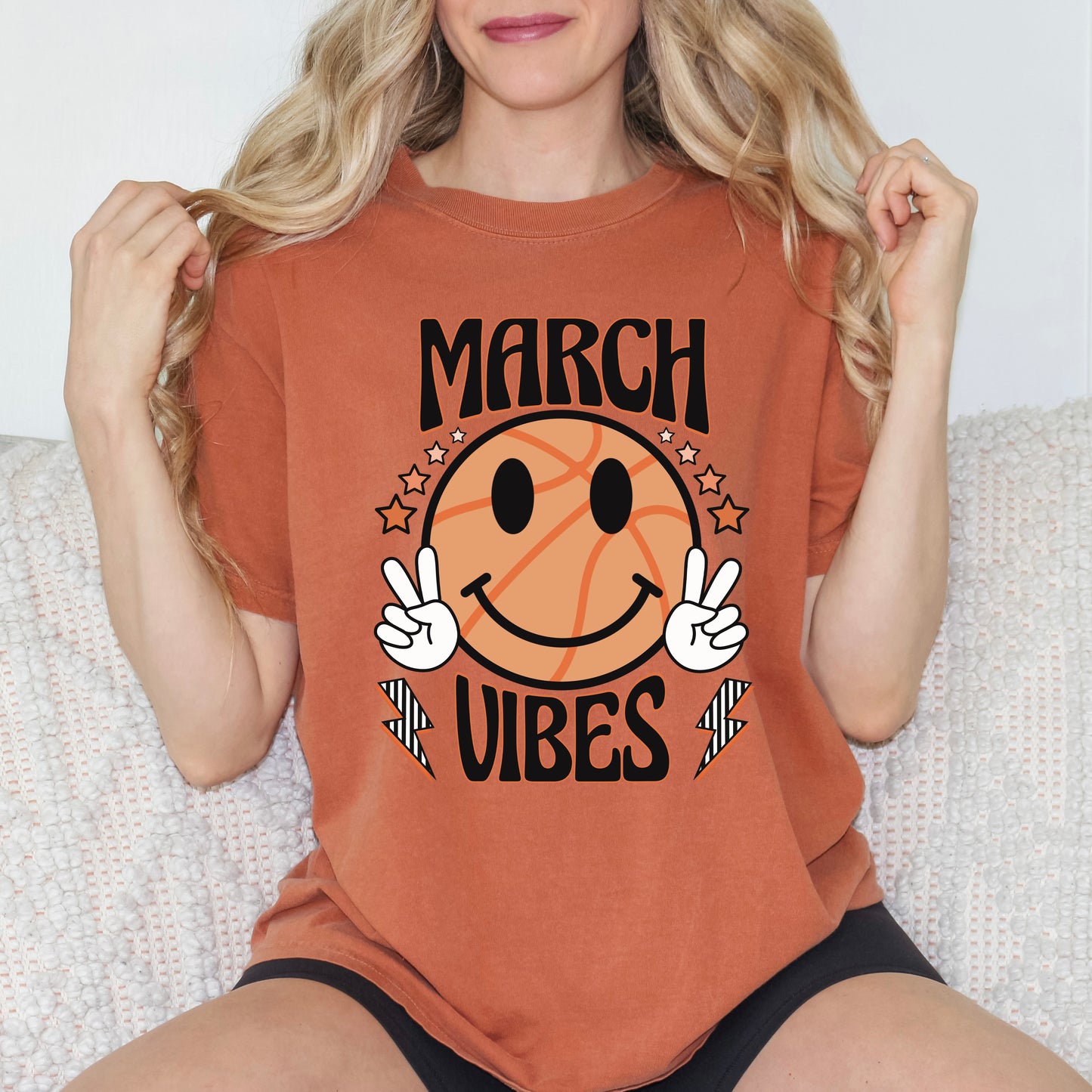 March Vibes Basketball | Garment Dyed Short Sleeve Tee