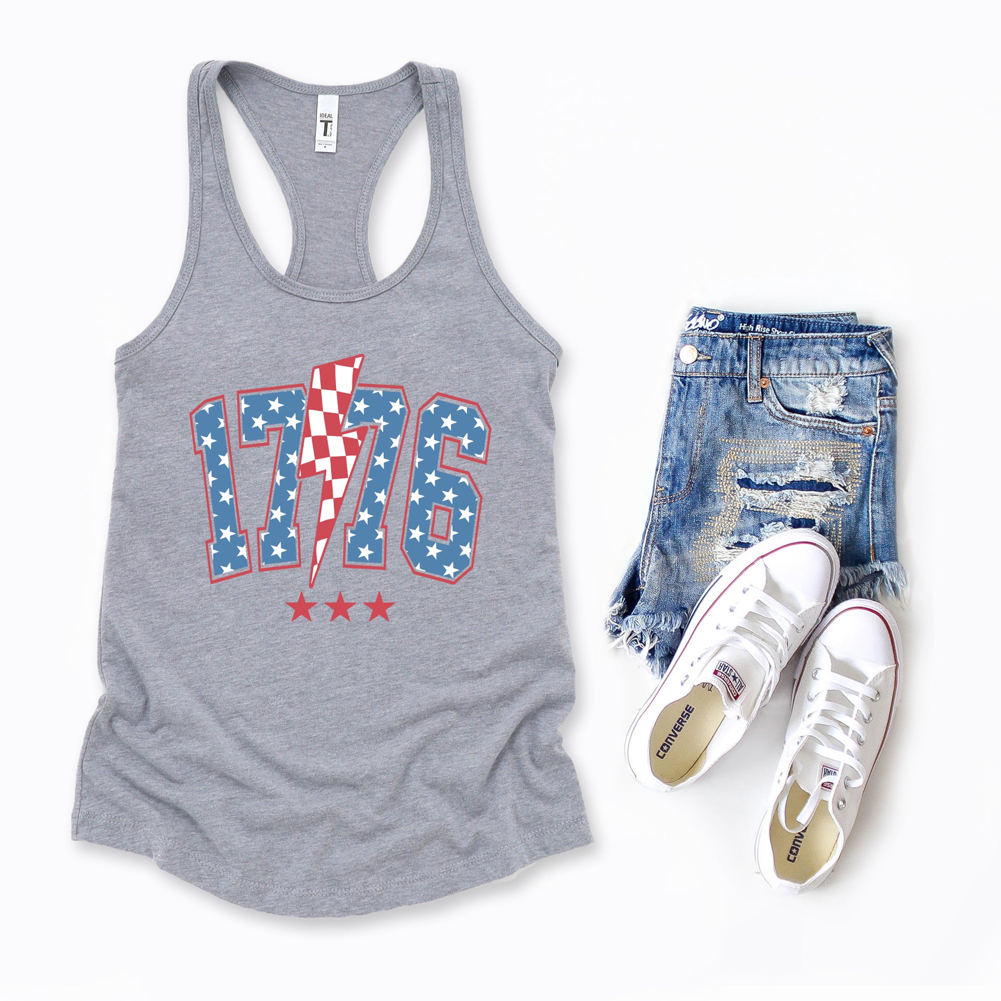 1776 Stars Lightning Bolt | Racerback Tank