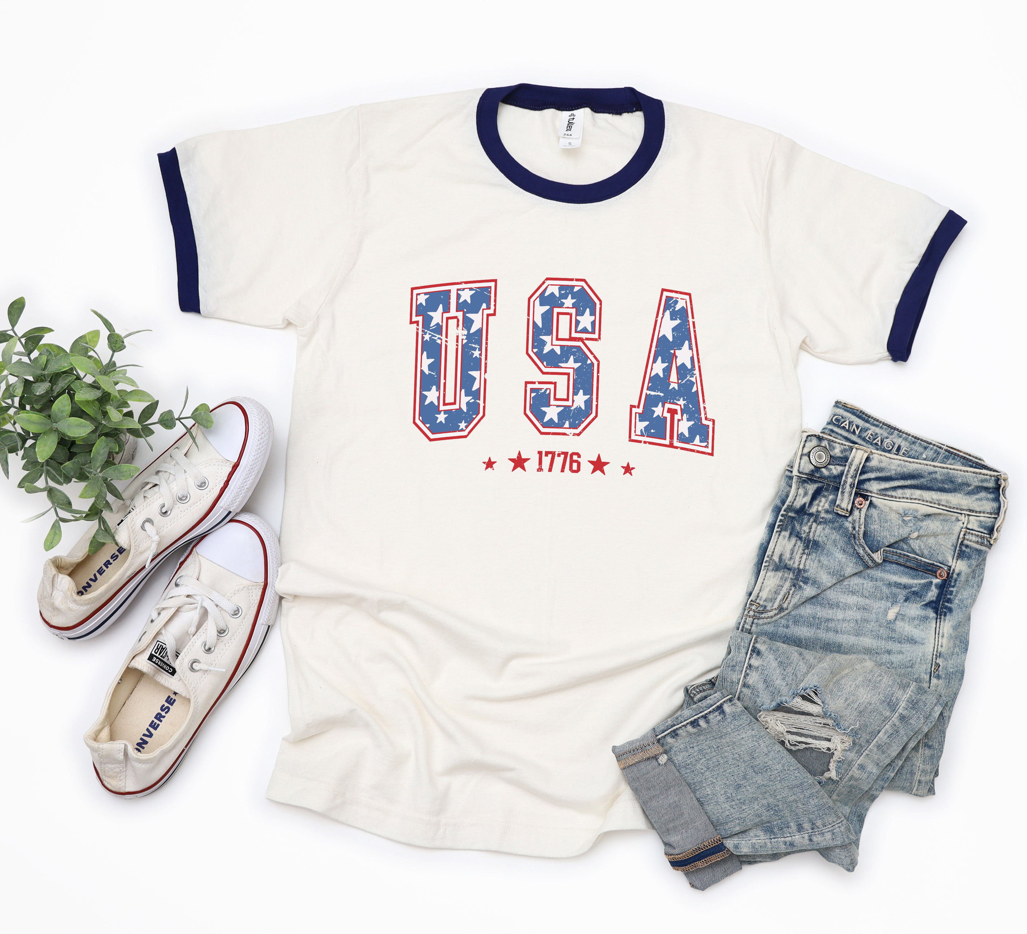 USA Varsity Stars | Ringer Tee