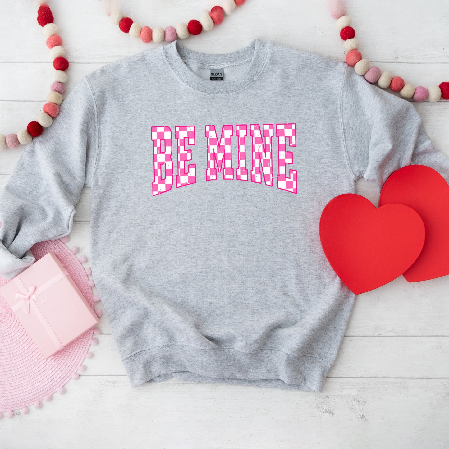 Be Mine Distressed Checkered | Sweatshirt