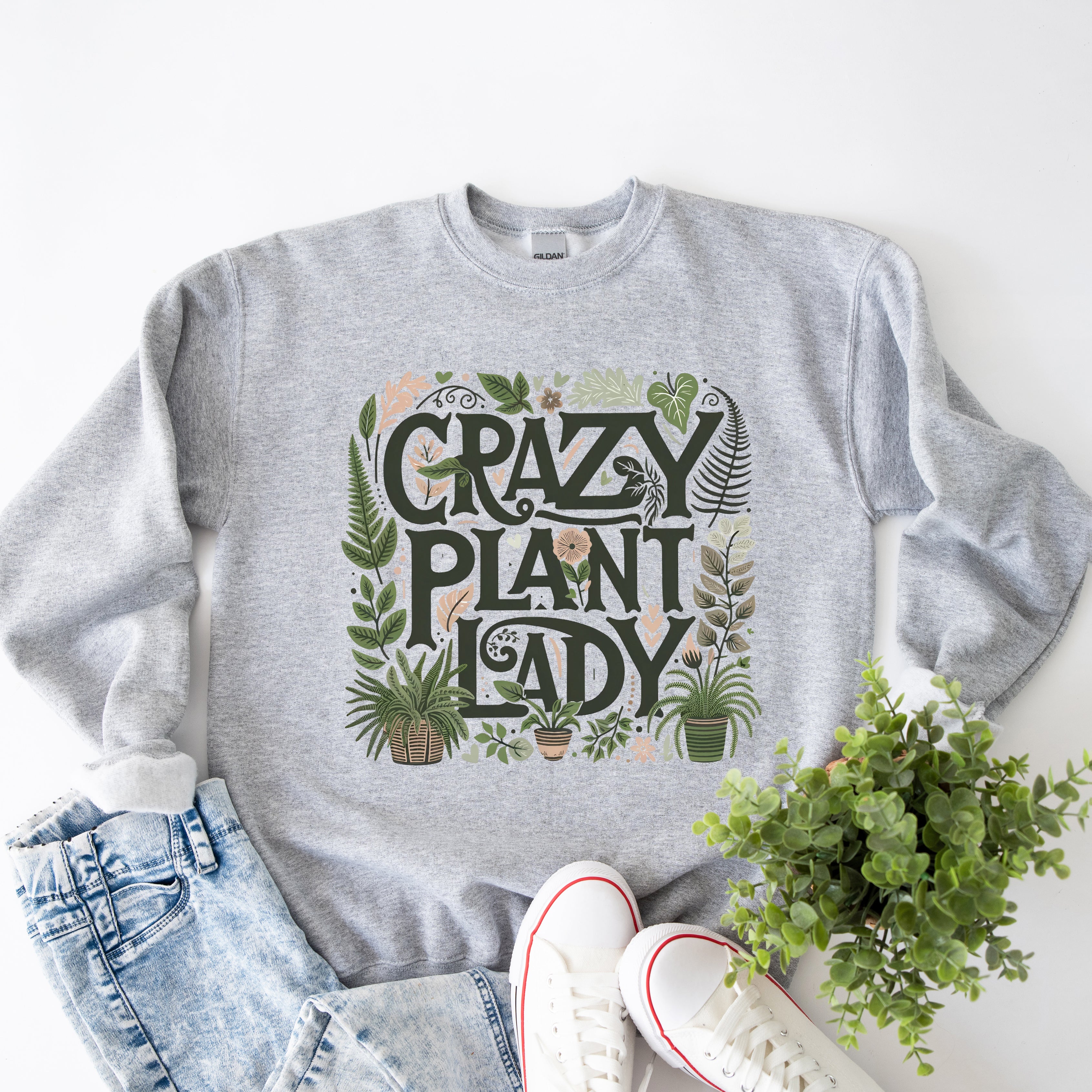 Crazy Plant Lady Colorful | Sweatshirt
