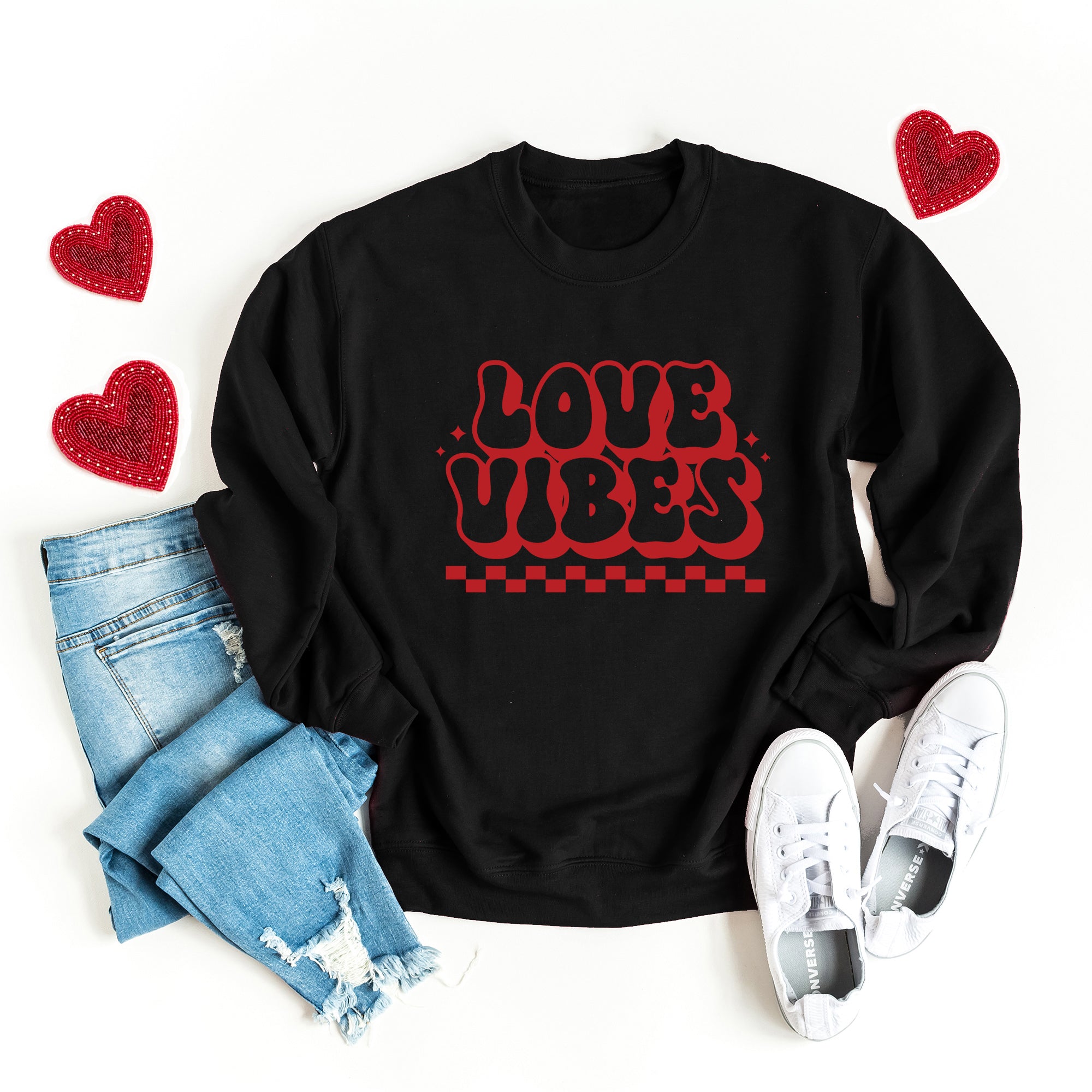 Love Vibes Checkered | Sweatshirt