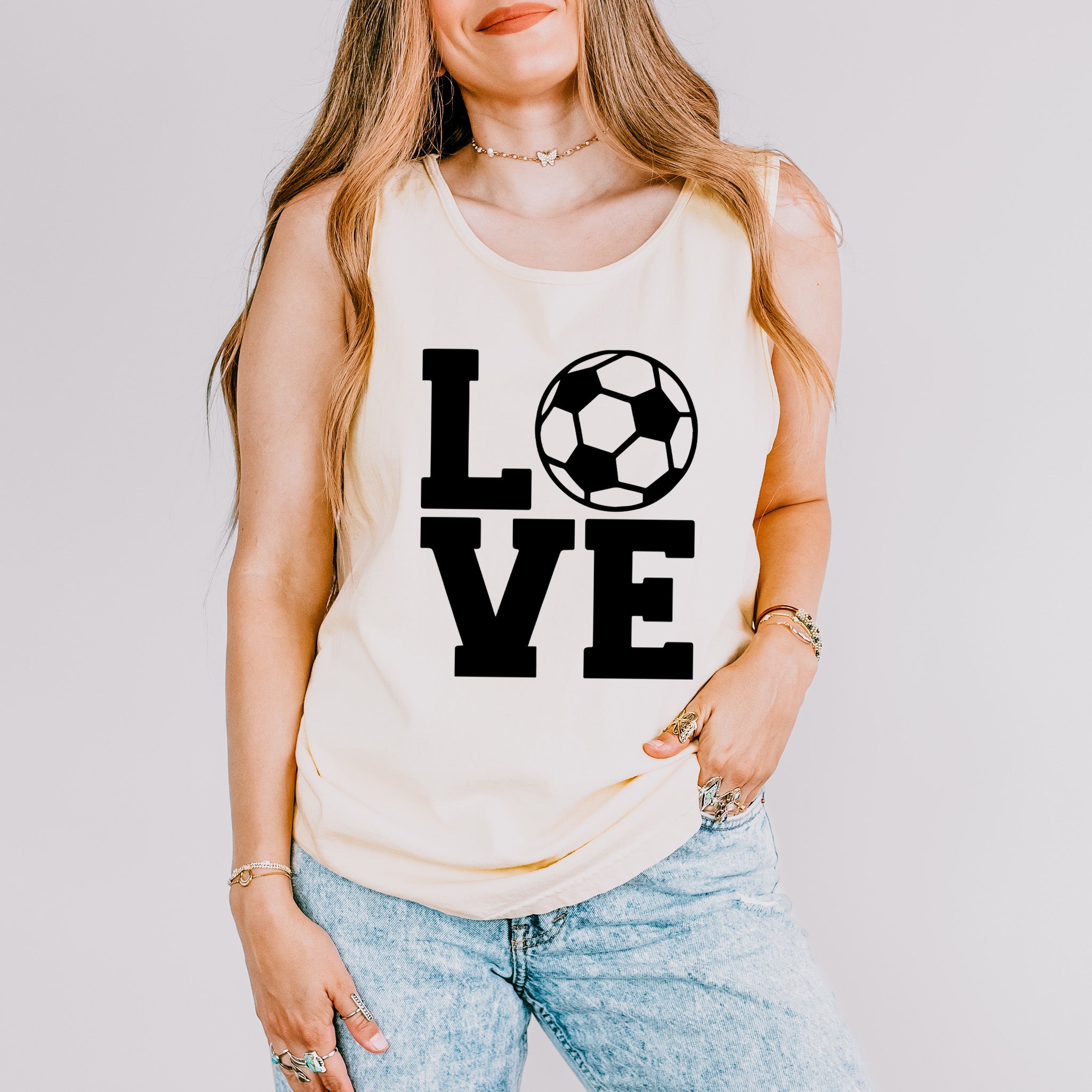 Love Soccer | Garment Dyed Tank