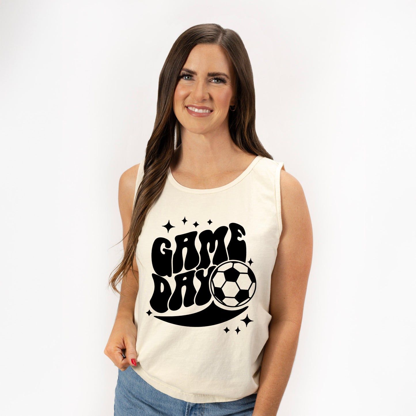 Soccer Game Day Sparkle | Garment Dyed Tank