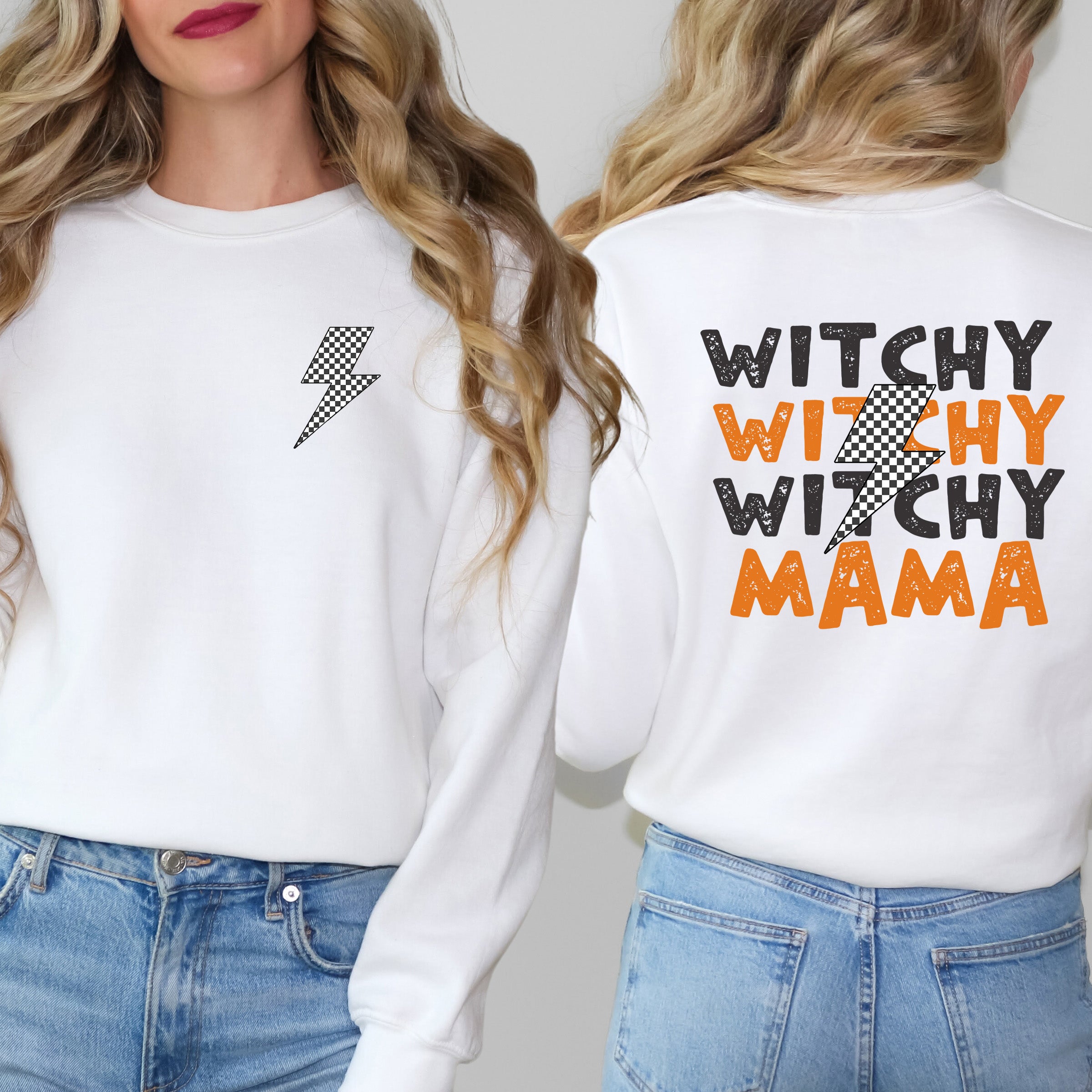 Witchy Mama Lightning Bolt | Sweatshirt | Front and Back Design