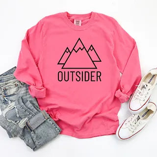 Outsider Mountains | Garment Dyed Long Sleeve