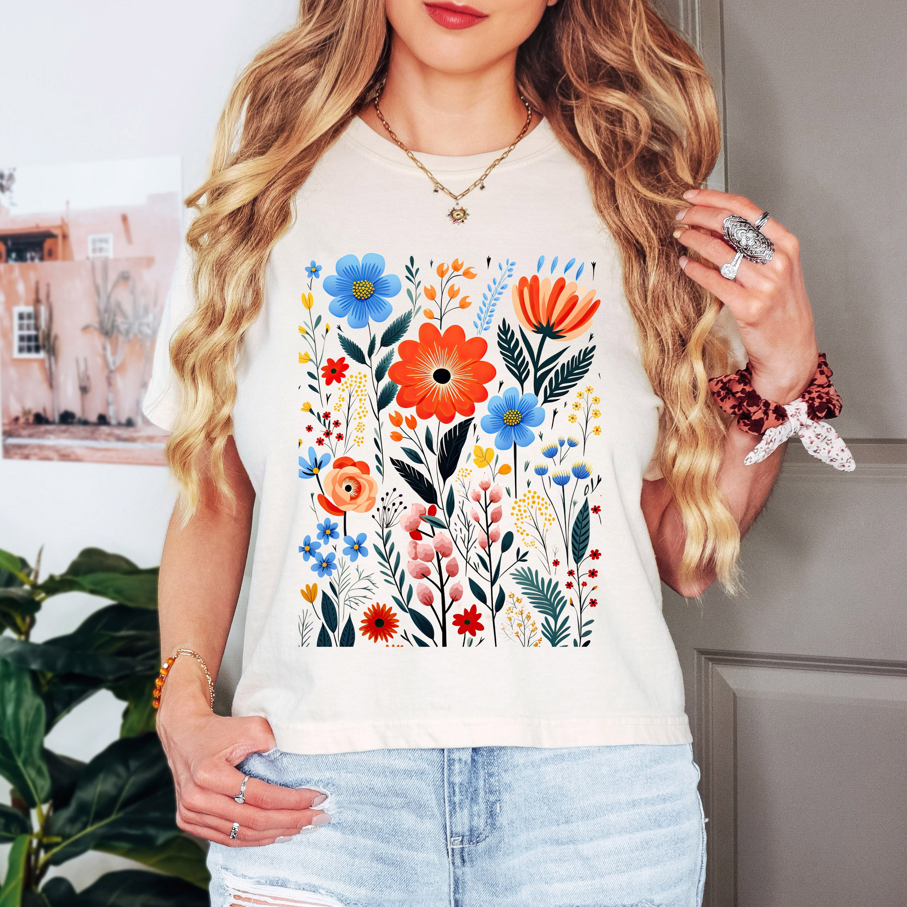 Cottagecore Floral | Relaxed Fit Cropped Tee