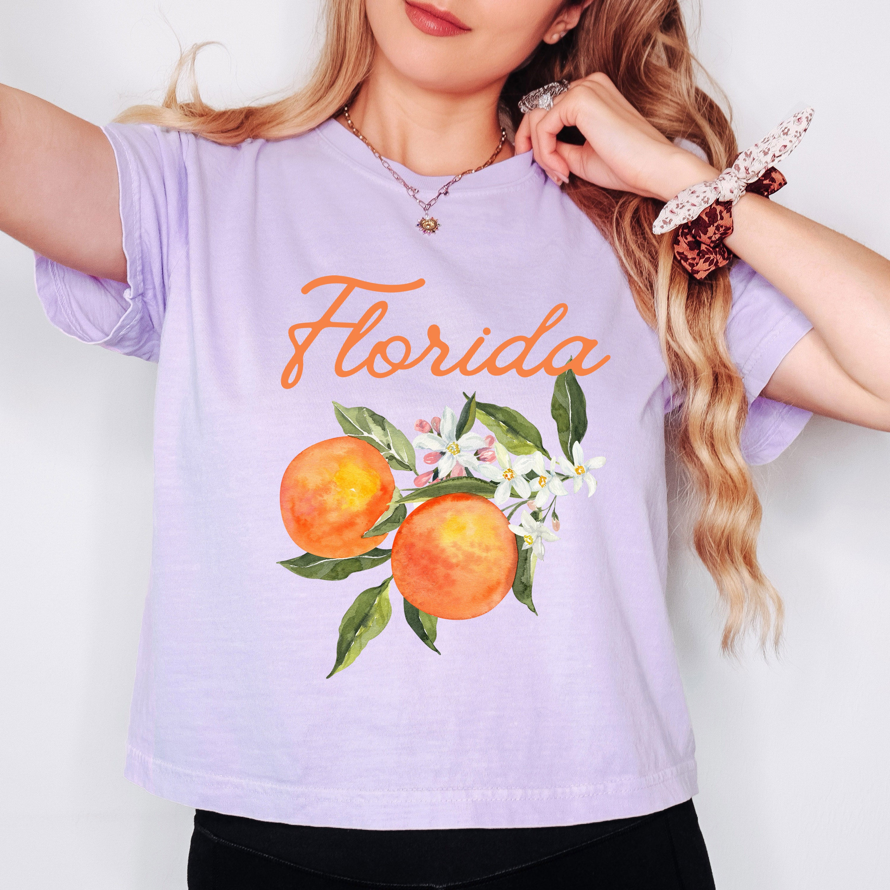 Florida Flower Colorful | Relaxed Fit Cropped Tee