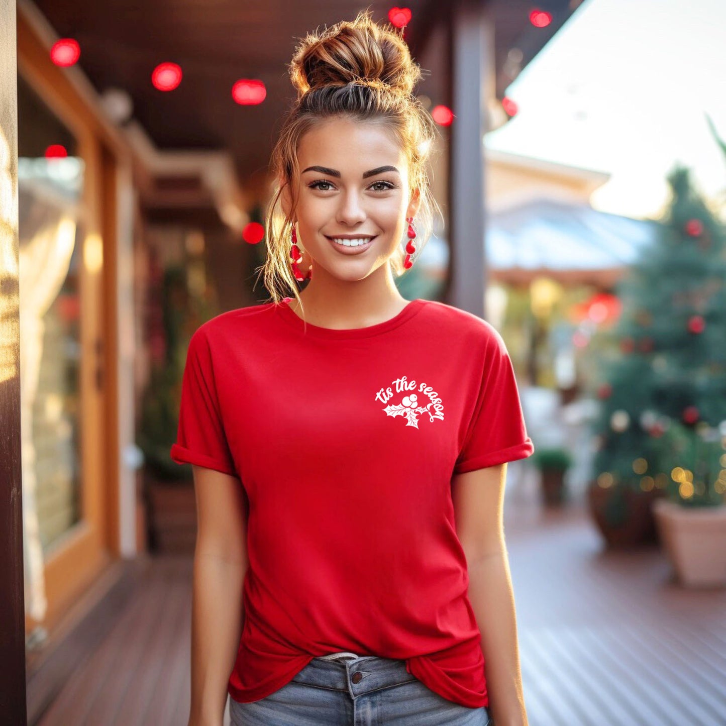 Tis The Season Holly Berries Mini | Short Sleeve Crew Neck