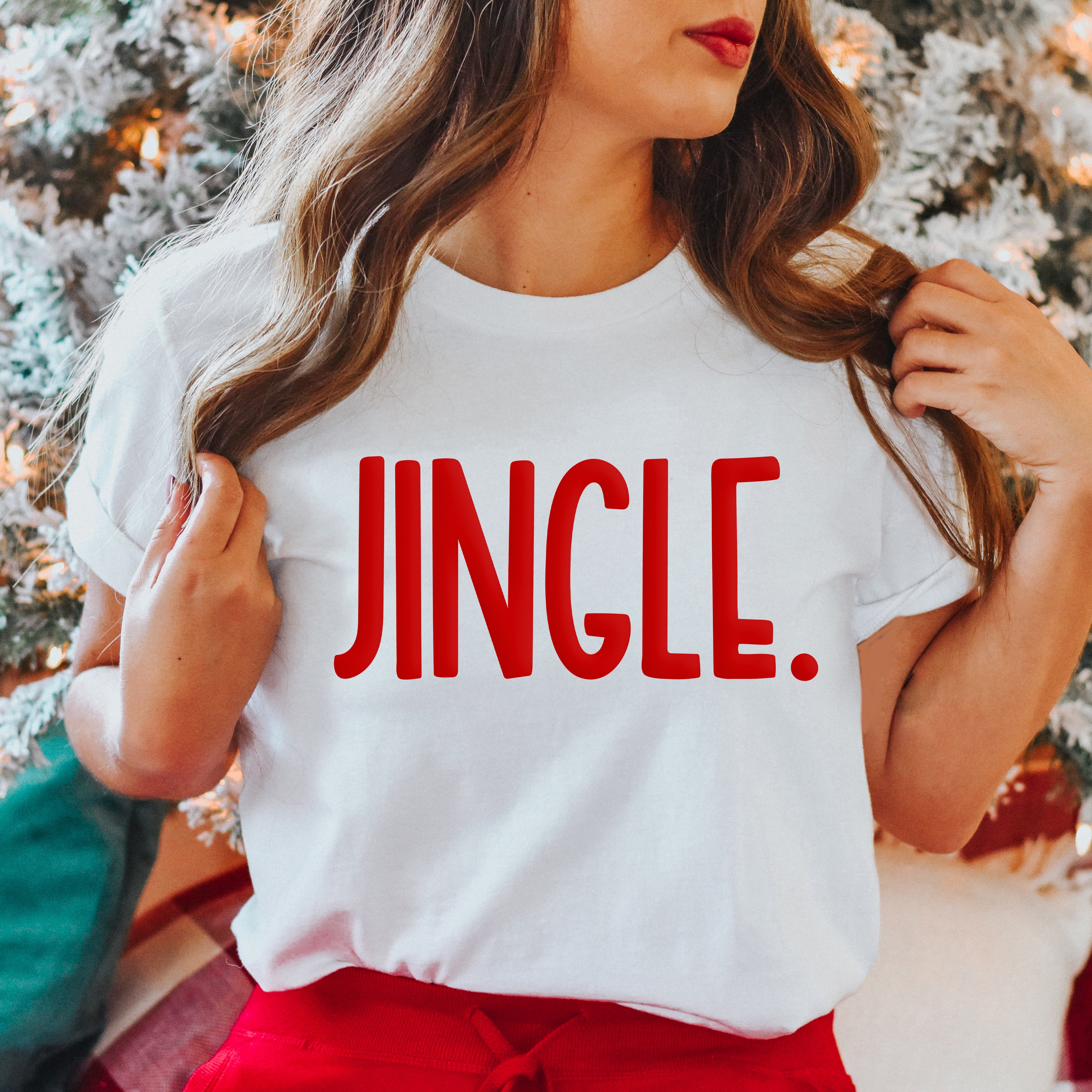 Jingle Bold Puff Print | Short Sleeve Crew Neck