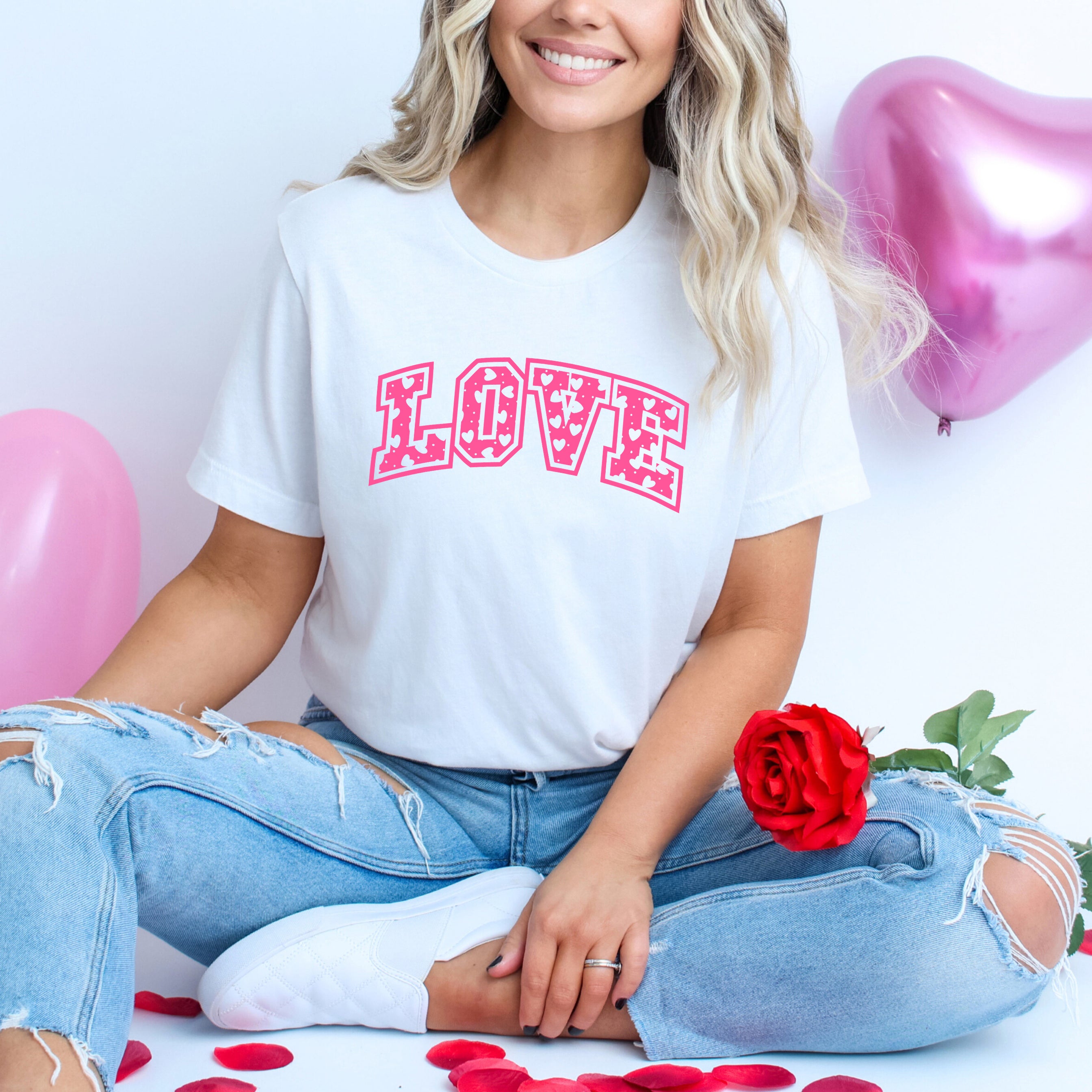 Love Varsity Hearts | Short Sleeve Graphic Tee
