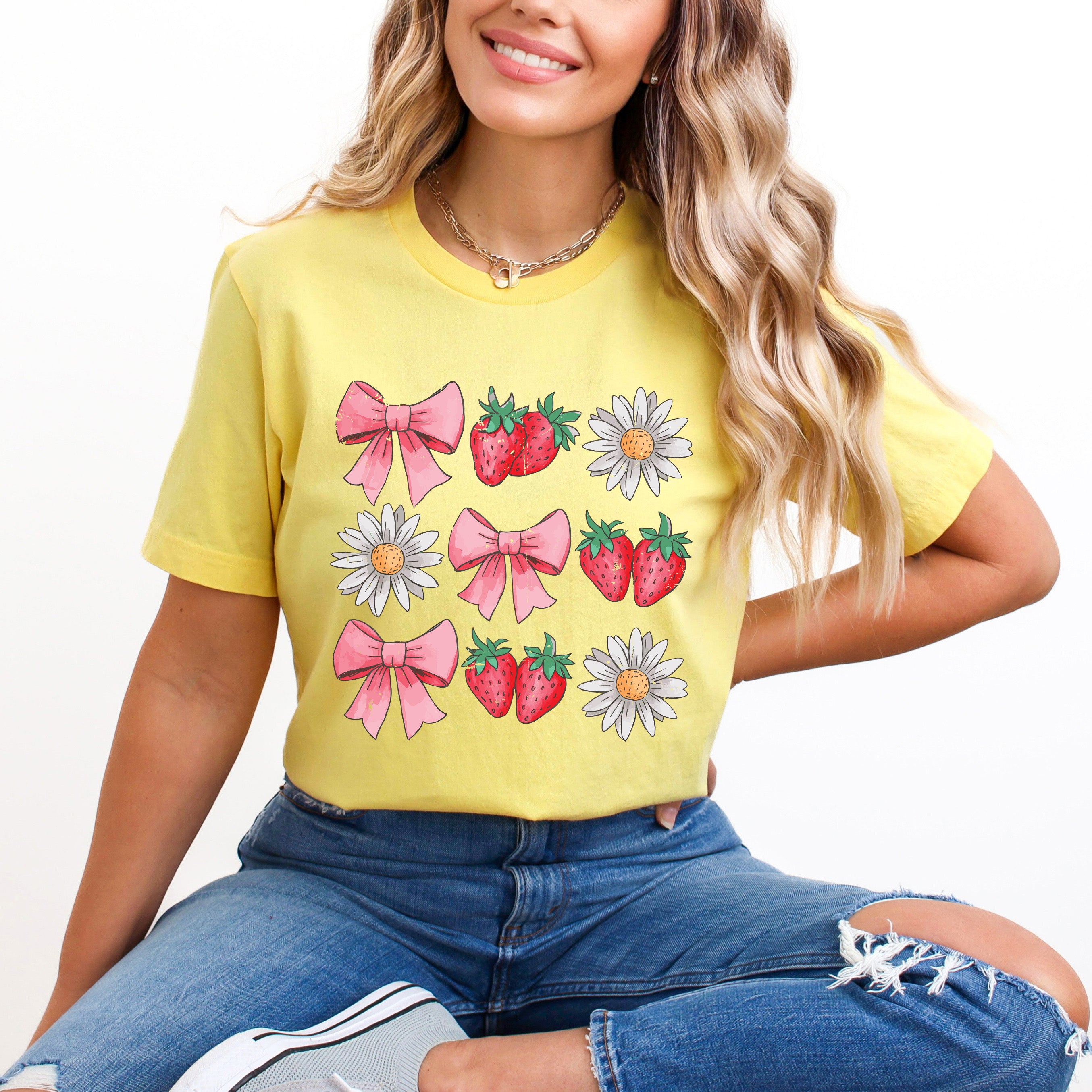 Coquette Strawberry Floral | Short Sleeve Graphic Tee