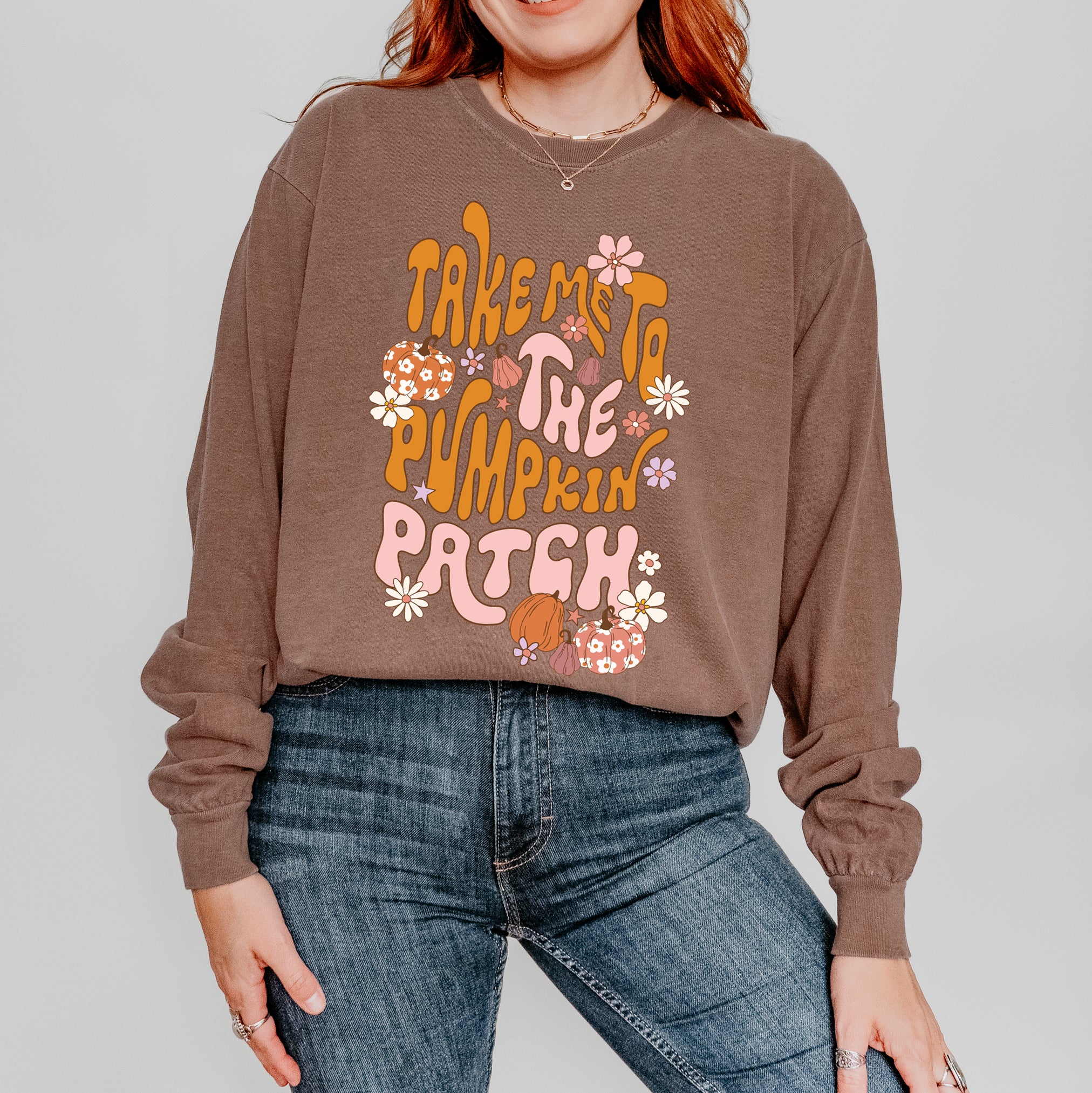 Take Me To The Pumpkin Patch Flowers | Garment Dyed Long Sleeve