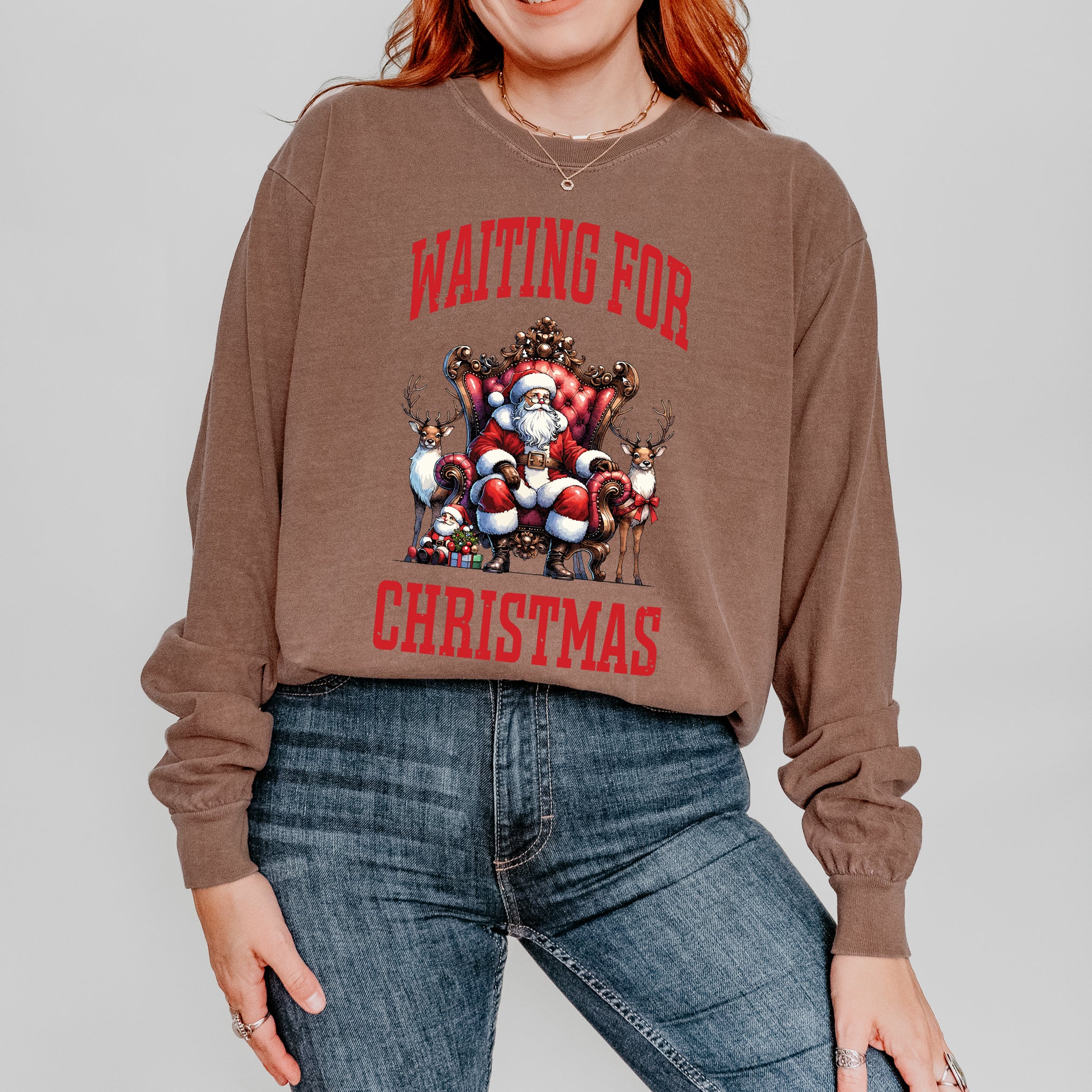 Waiting For Christmas Vintage | Garment Dyed Long Sleeve