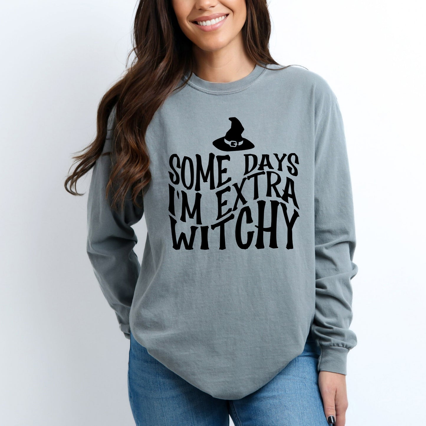 I'm Extra Witchy Wavy | Garment Dyed Long Sleeve