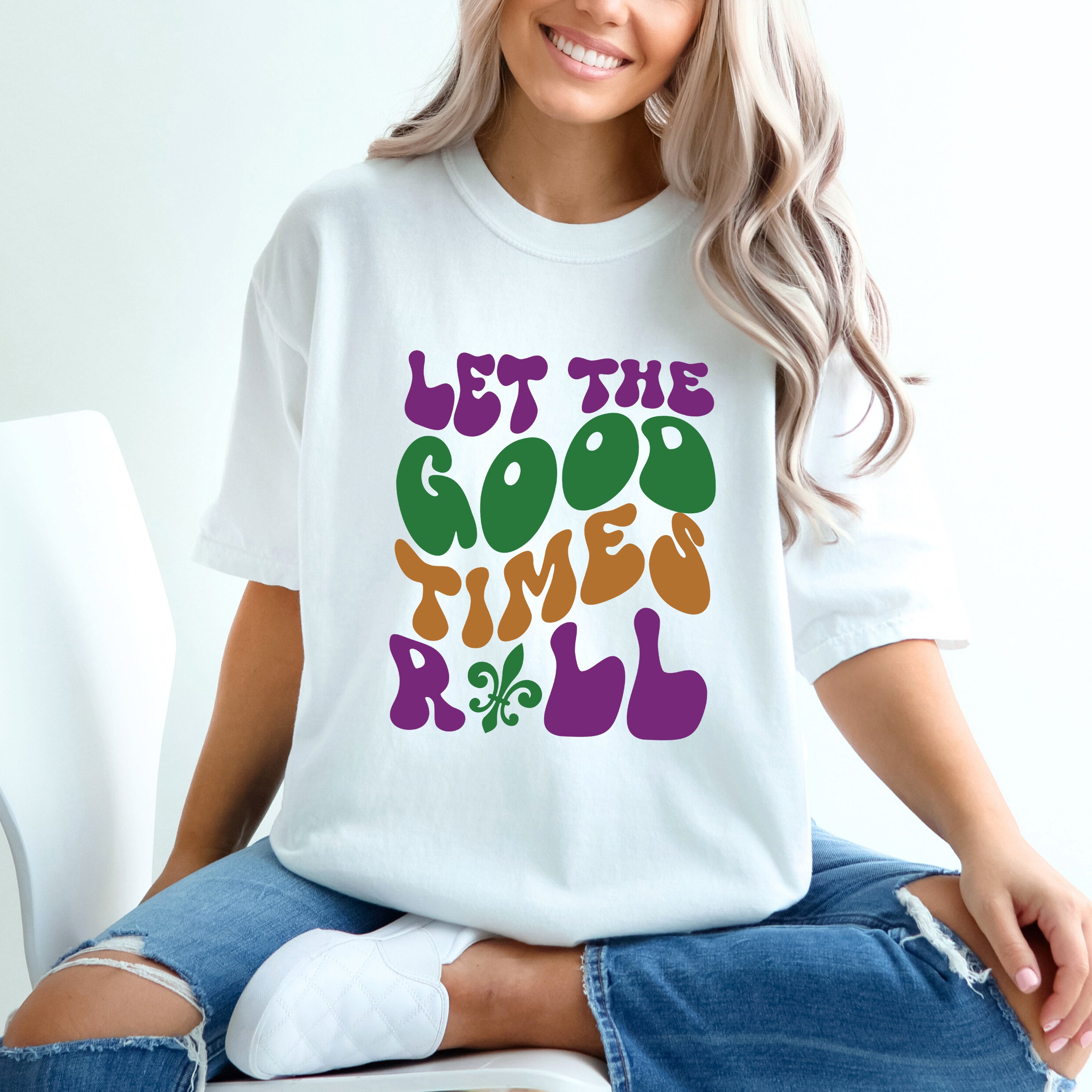 Let The Good Times Roll Mardi Gras | Garment Dyed Tee