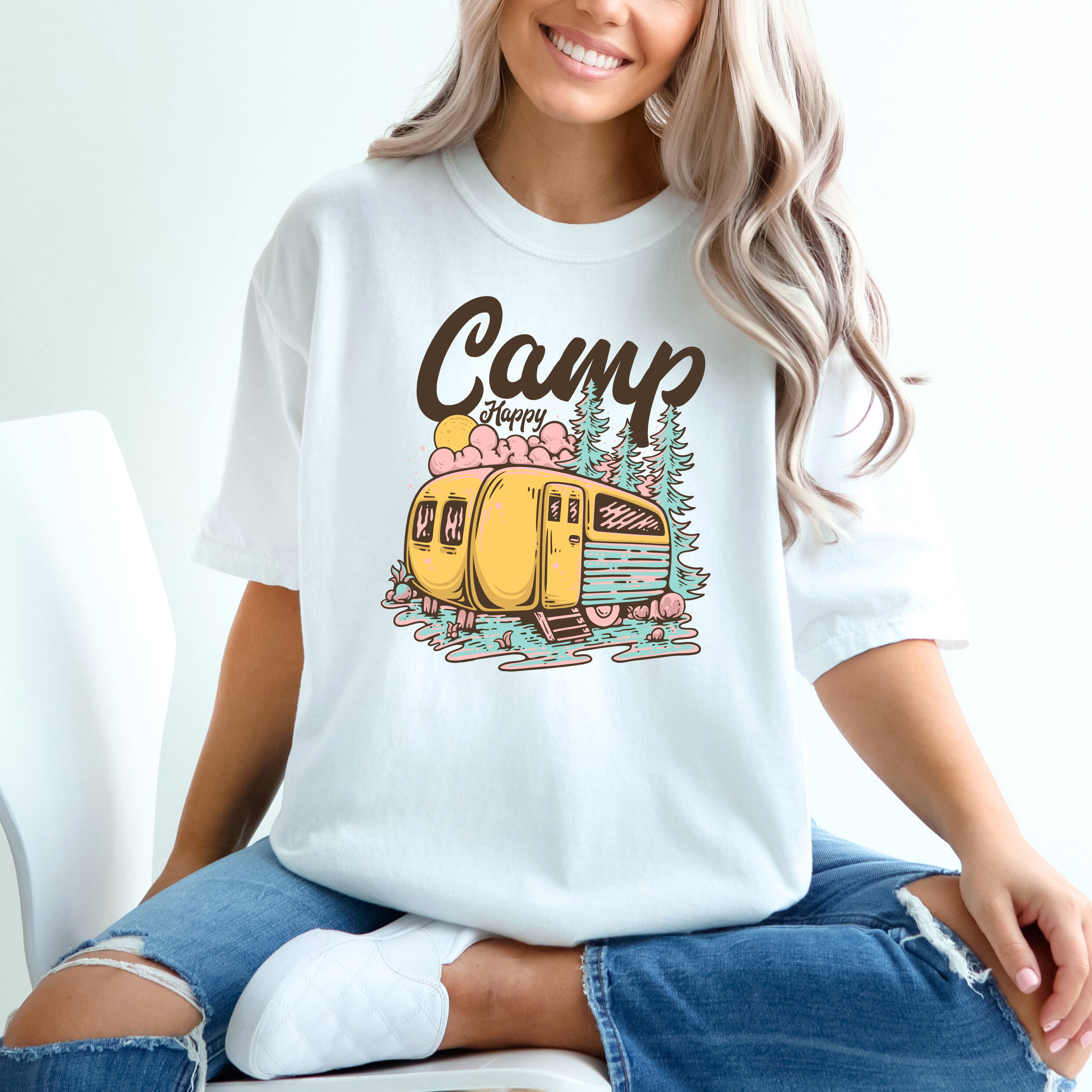 Camp Happy | Garment Dyed Short Sleeve Tee