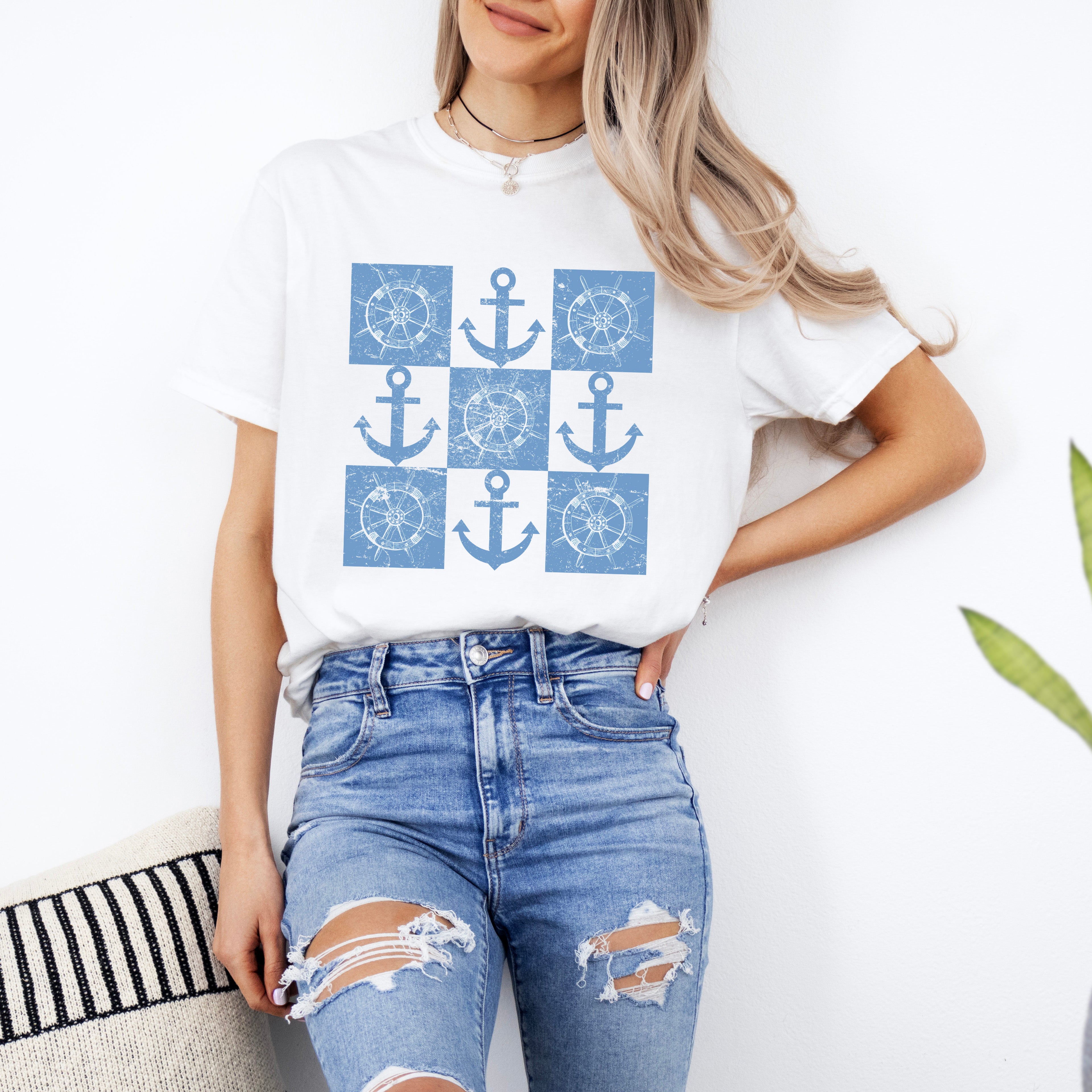 Anchor Wheel Grid | Garment Dyed Tee