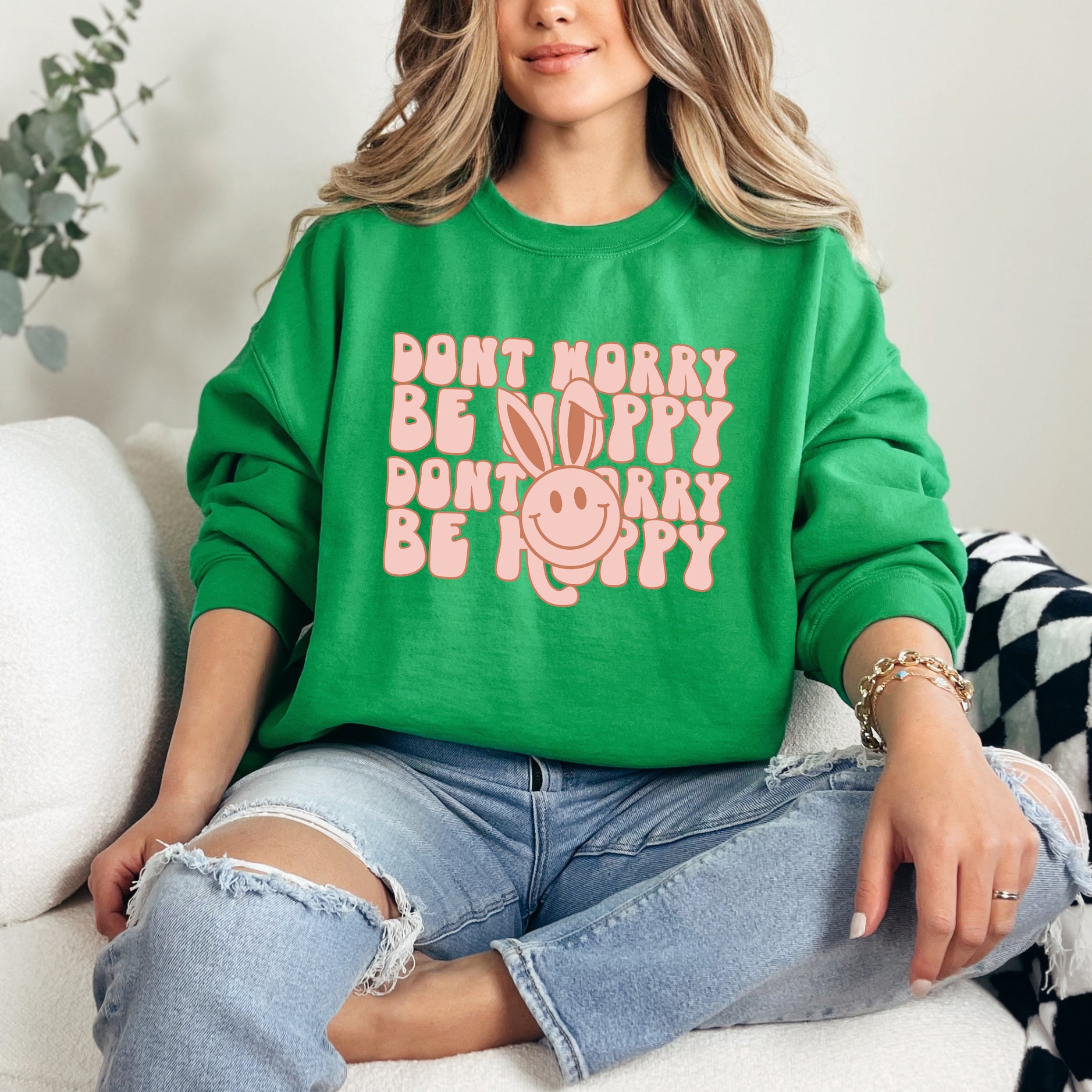Don't Worry Be Hoppy Stacked | Sweatshirt