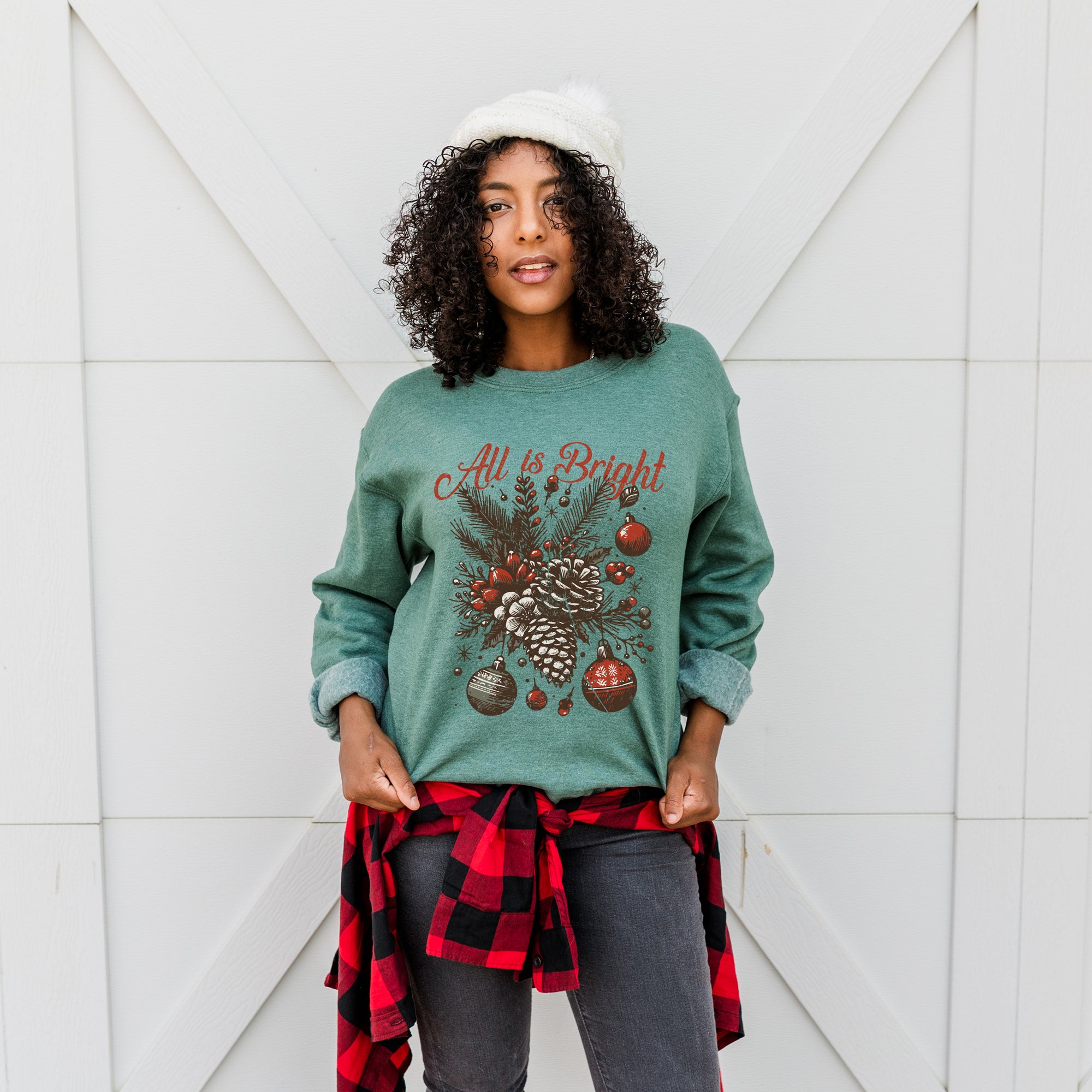 All Is Bright Pinecone | Sweatshirt