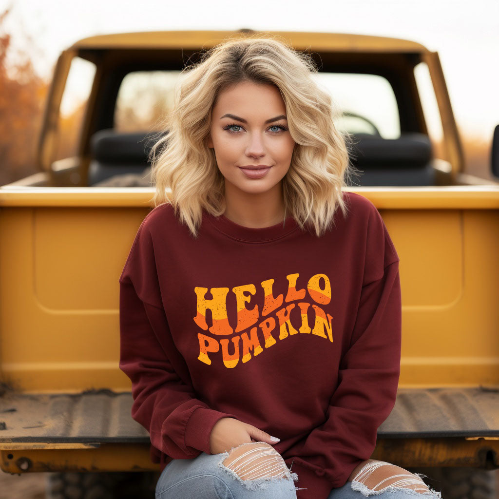 Hello Pumpkin Wavy | Sweatshirt