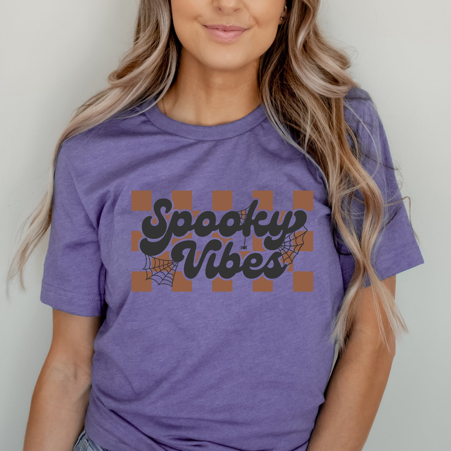 Checkered Spooky Vibes | Short Sleeve Graphic Tee