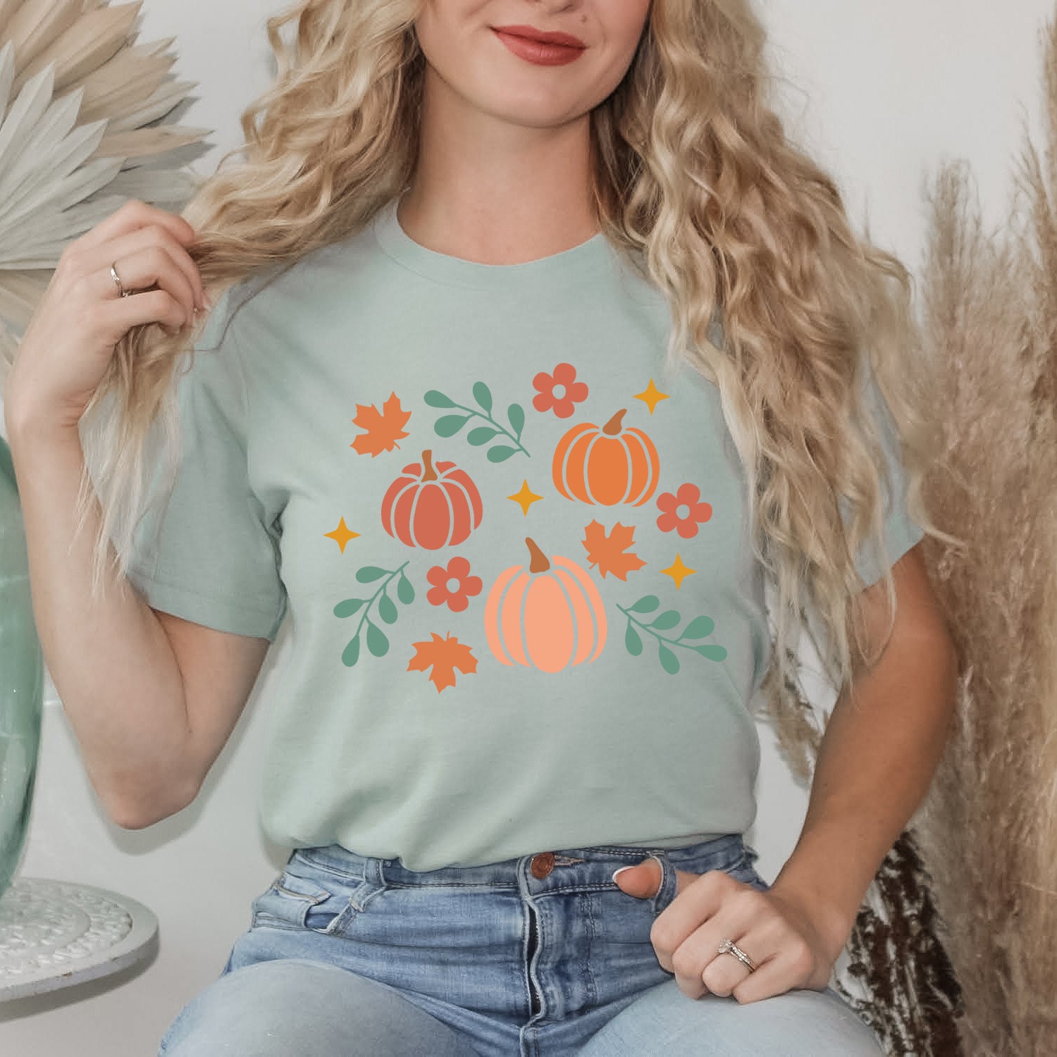 Pastel Pumpkins | Short Sleeve Crew Neck