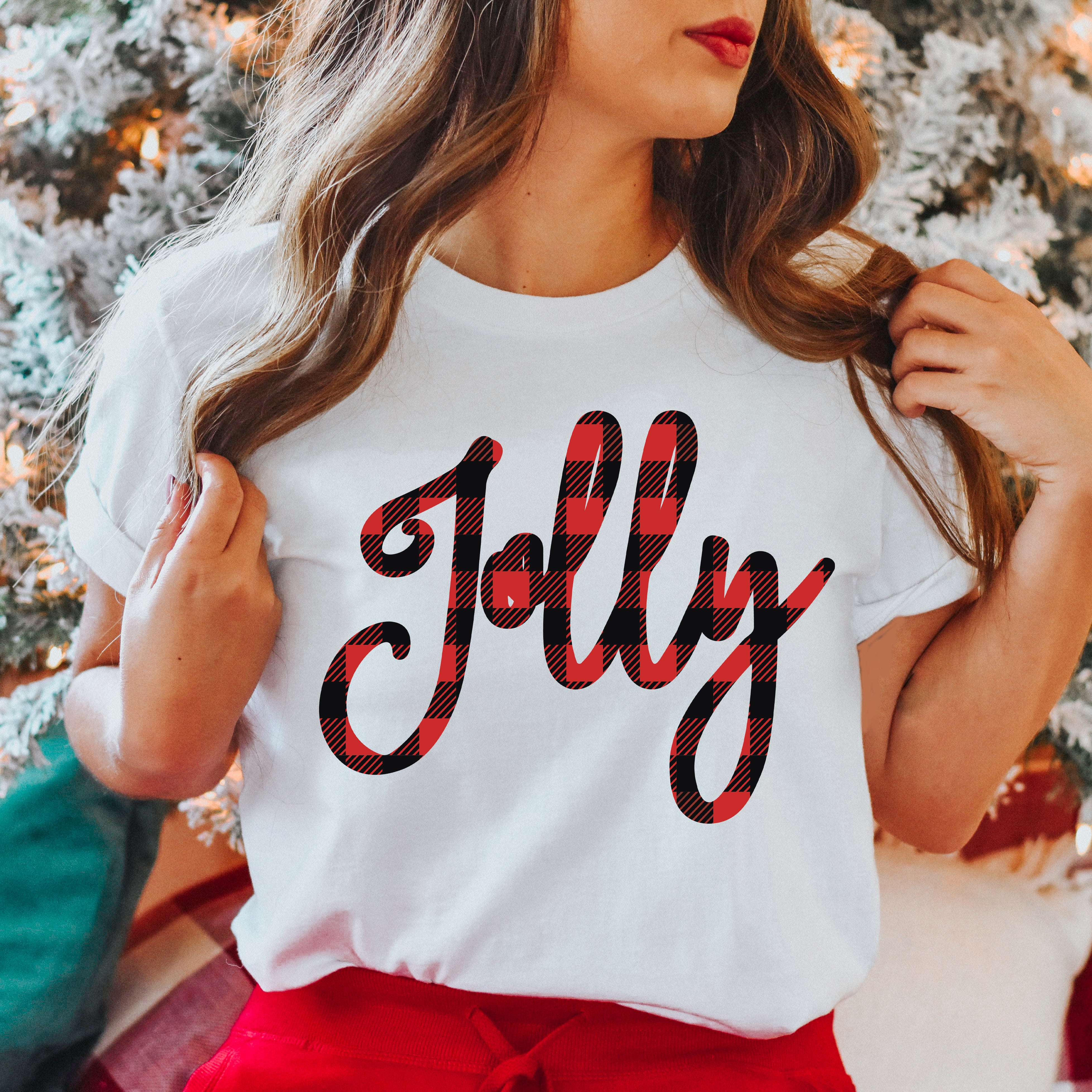 Jolly Plaid | Short Sleeve Crew Neck