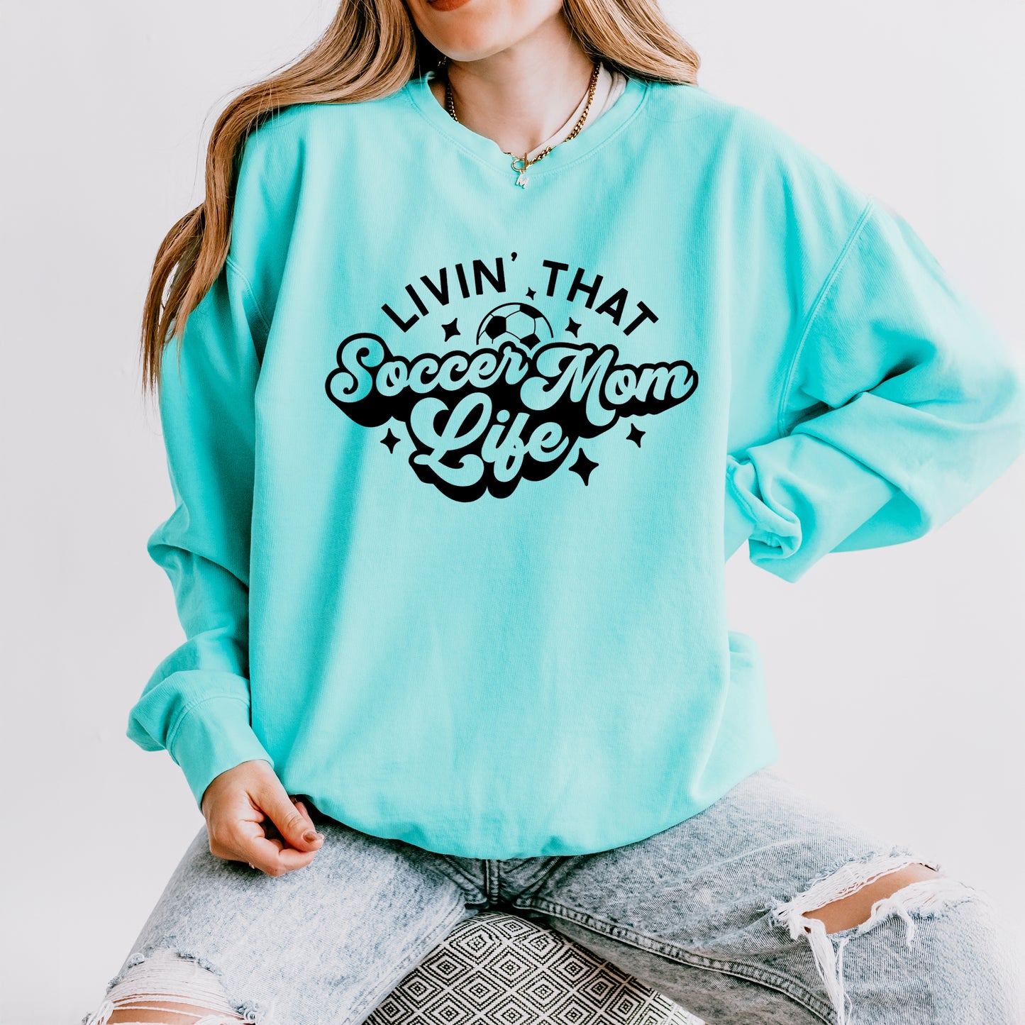 Soccer Mom Life | Lightweight Garment Dyed Sweatshirt
