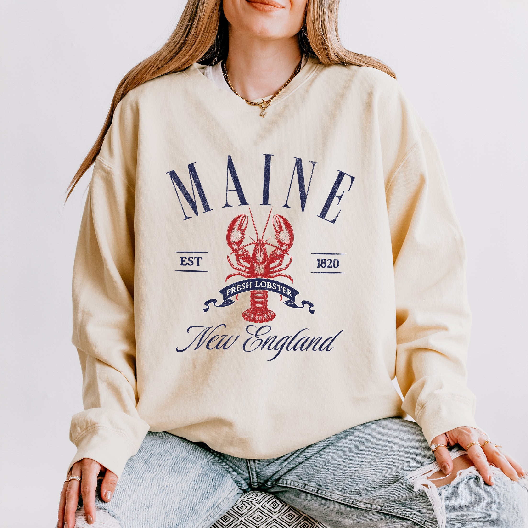 Maine New England | Lightweight Garment Dyed Sweatshirt