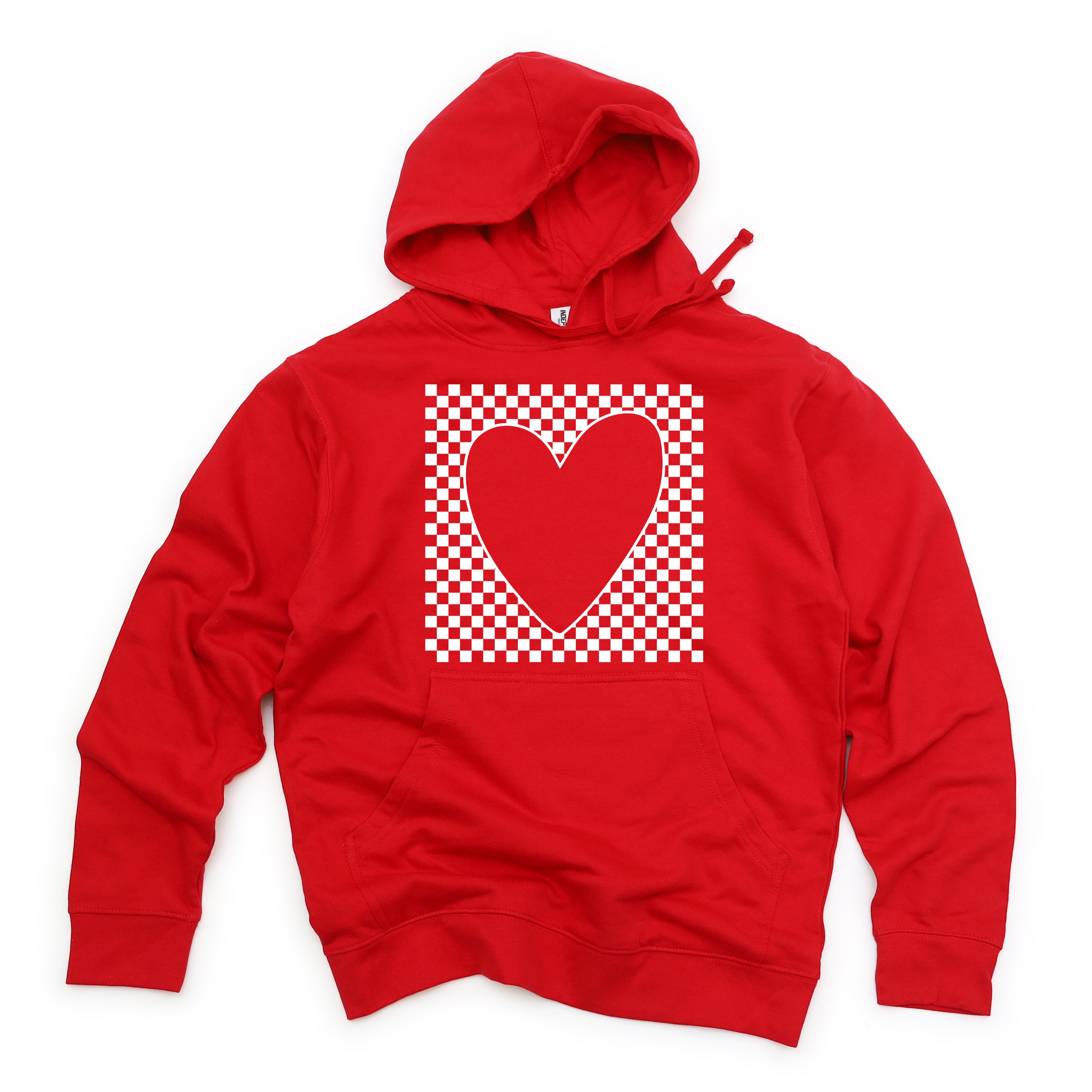 Checkered Heart Cut Out | Hoodie