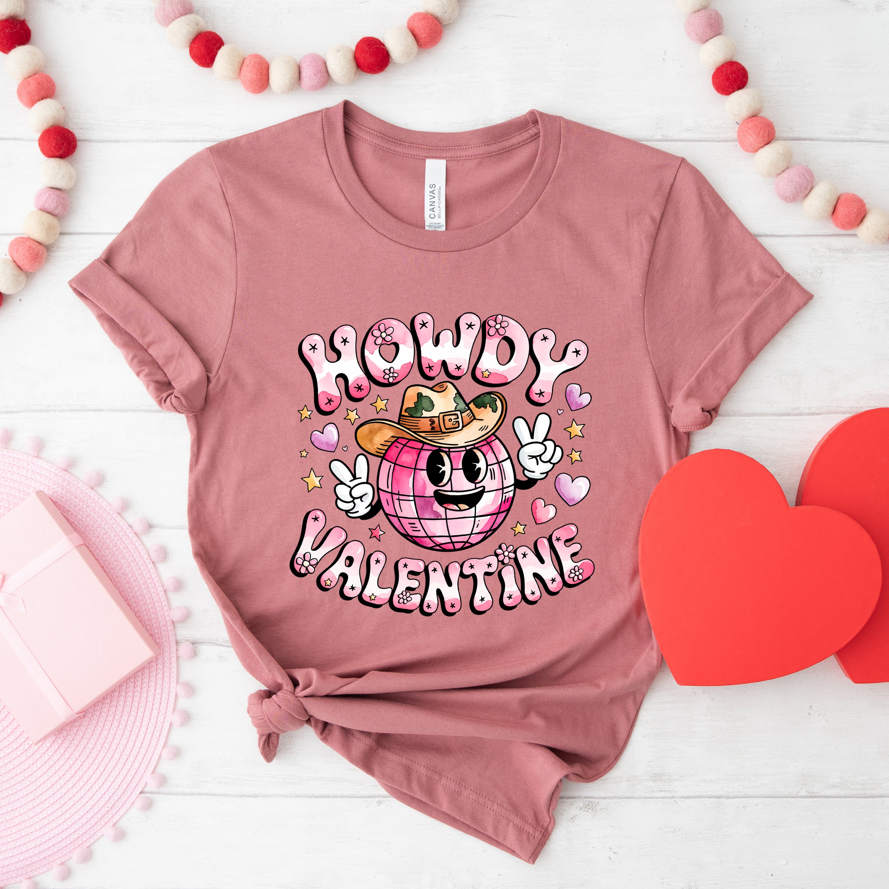 Howdy Valentine Disco Ball | Short Sleeve Graphic Tee