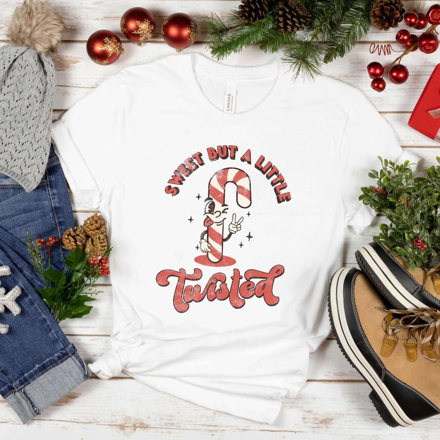 A Little Twisted Candy Cane | Short Sleeve Crewneck