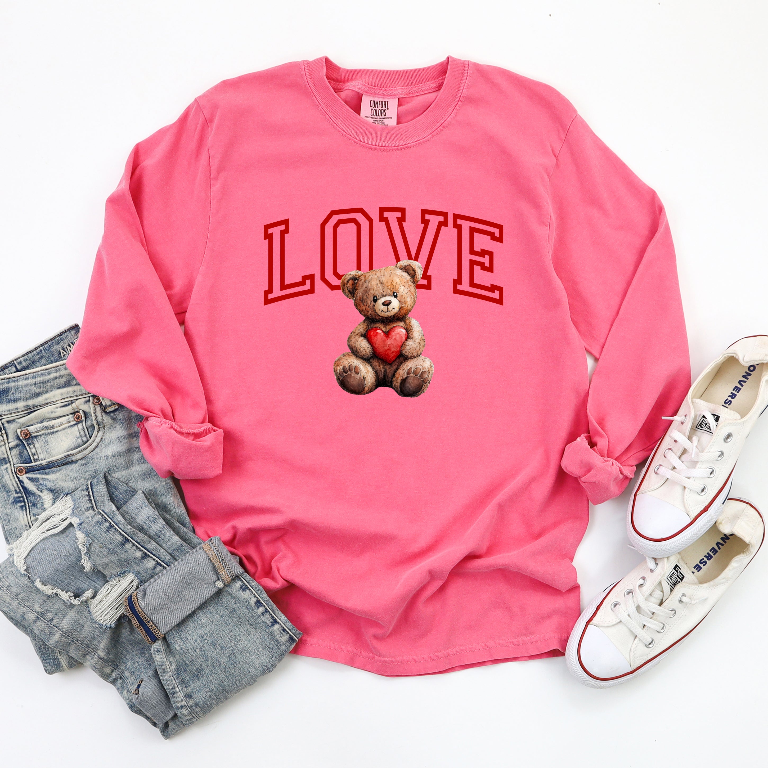 Love Bear | Garment Dyed Long Sleeve