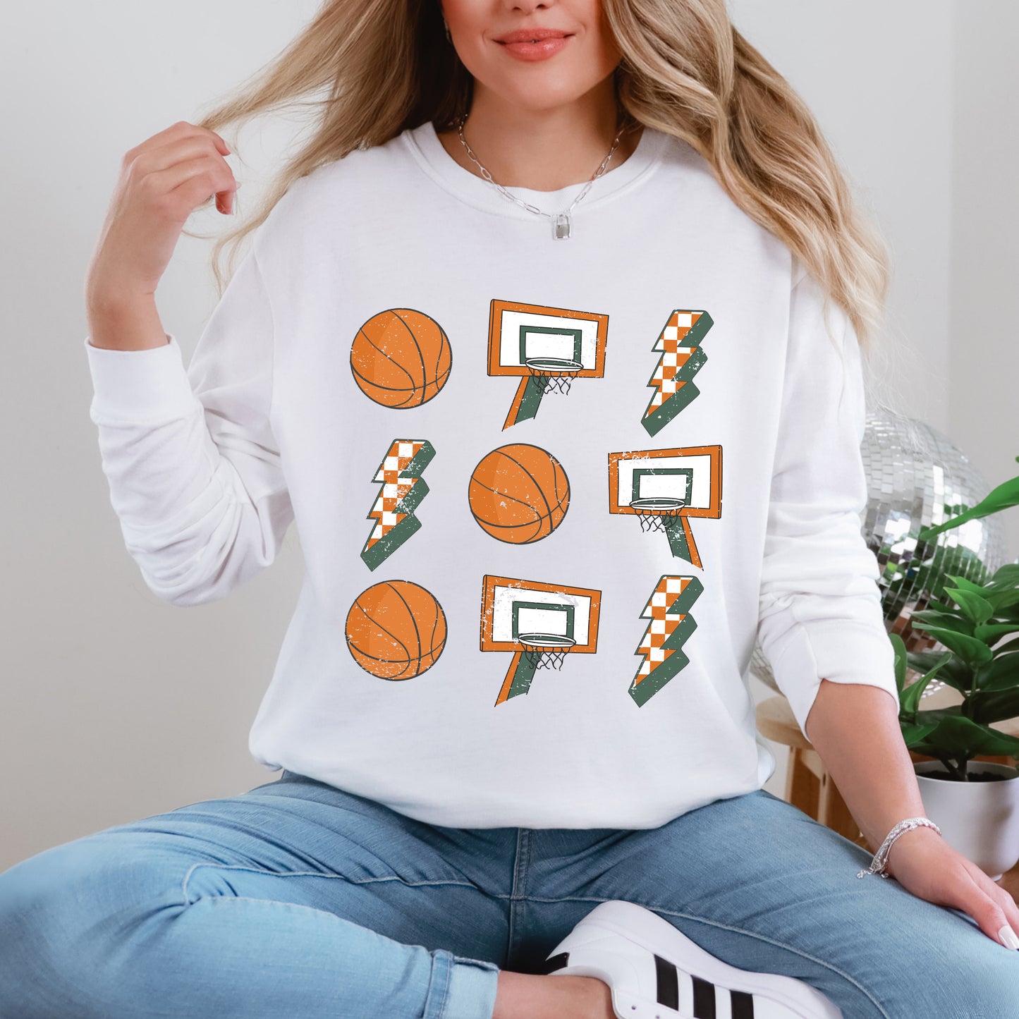 Basketball Collage | Garment Dyed Long Sleeve