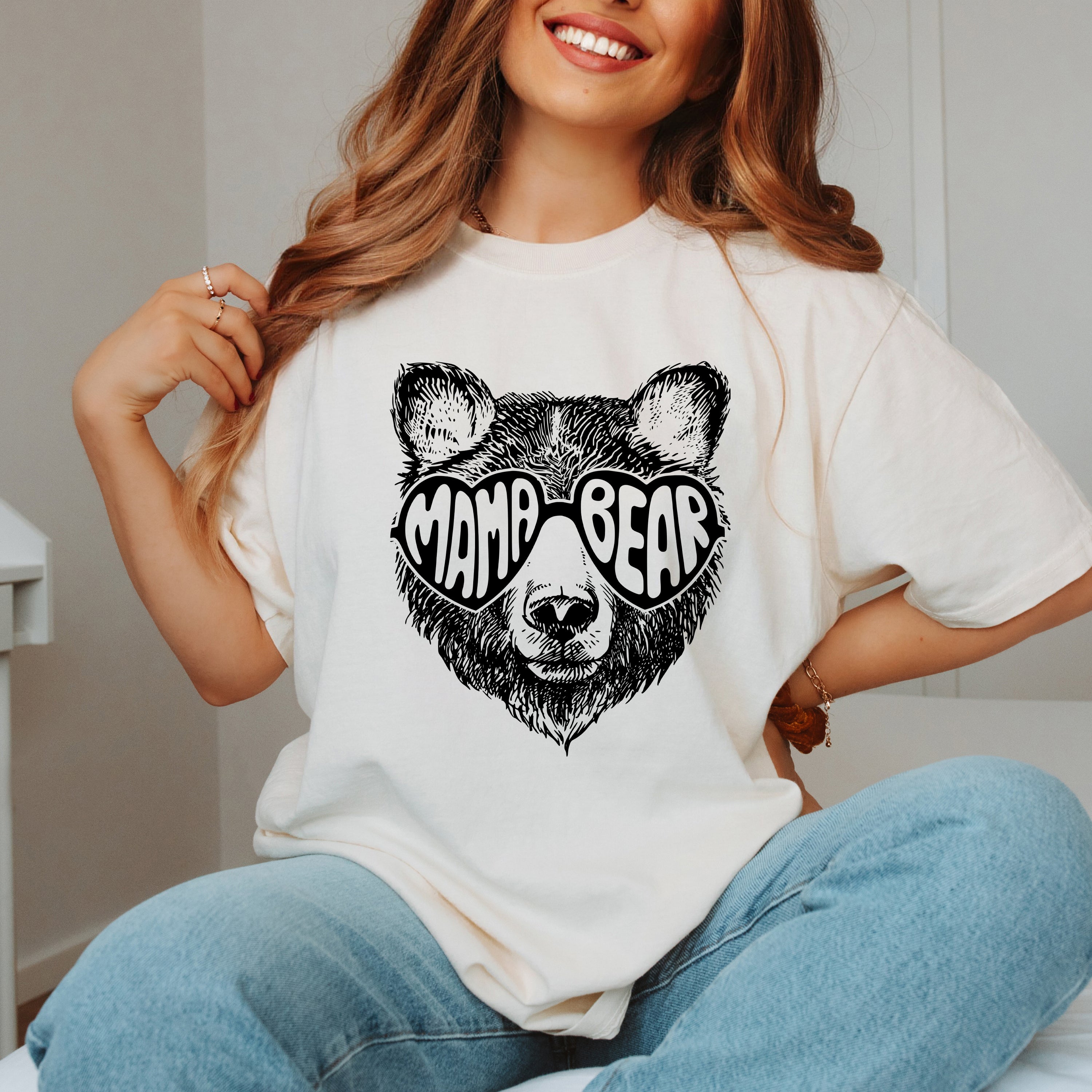 Mama Bear Sunglasses | Garment Dyed Short Sleeve Tee