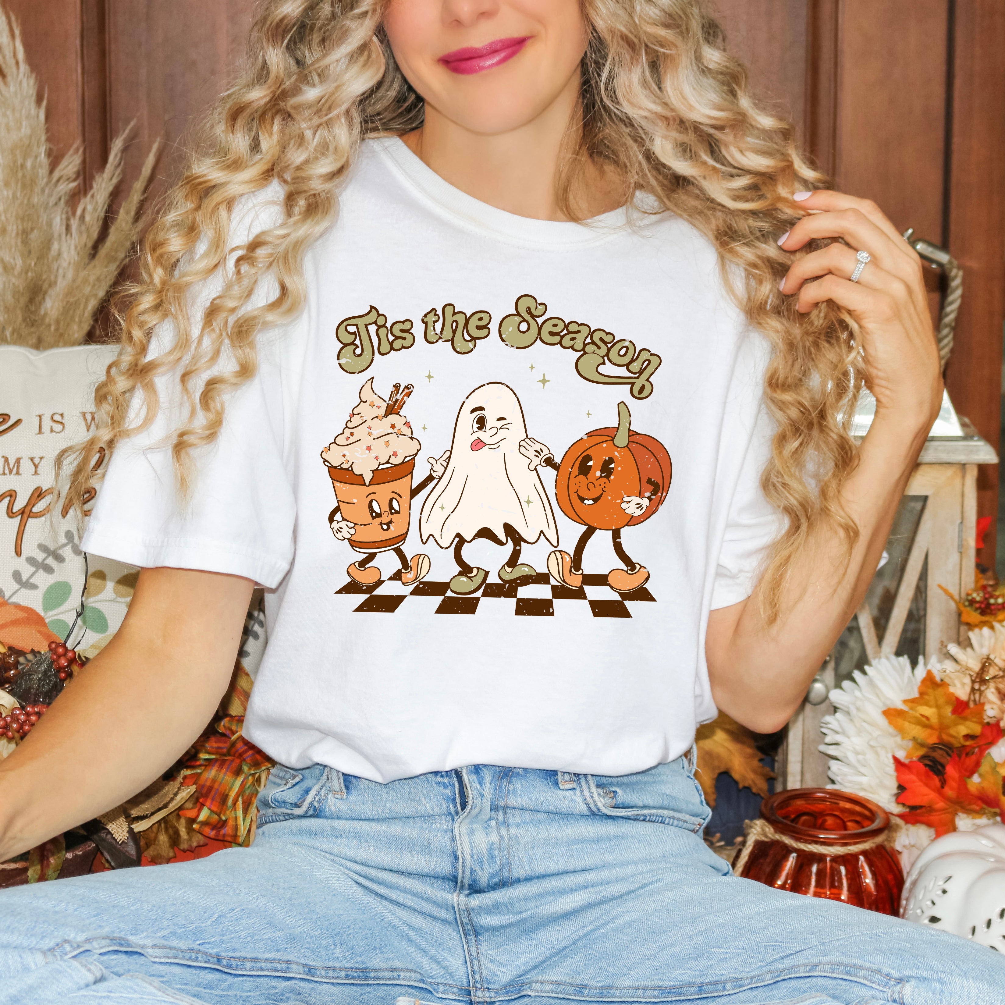 Checkered Fall Tis The Season | Garment Dyed Tee