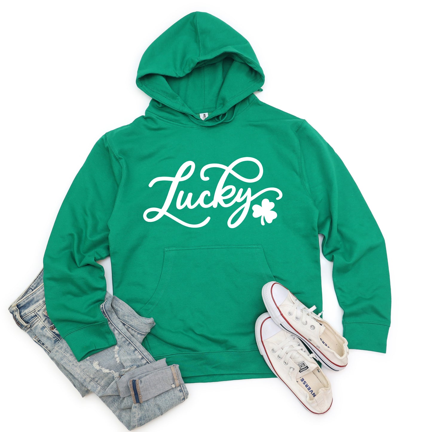 Cursive Lucky Clover | Hoodie