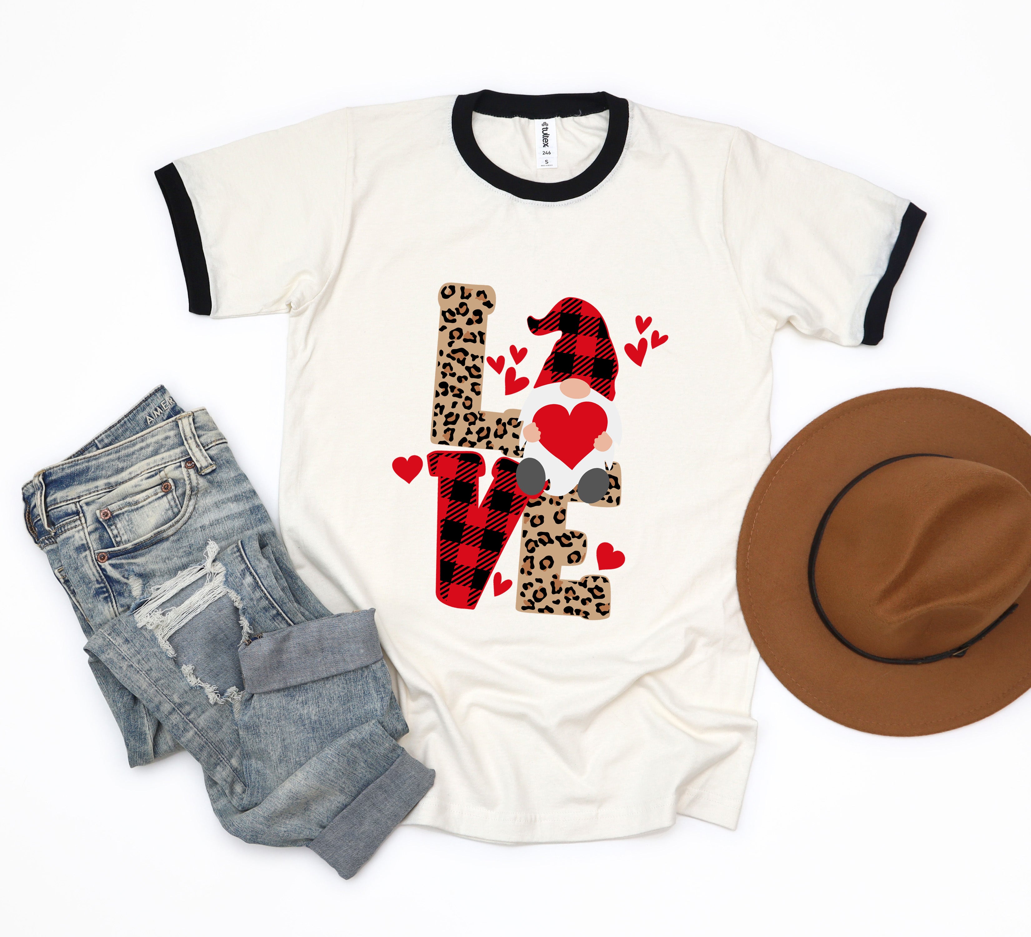 Leopard Gnome Love | Ringer Tee