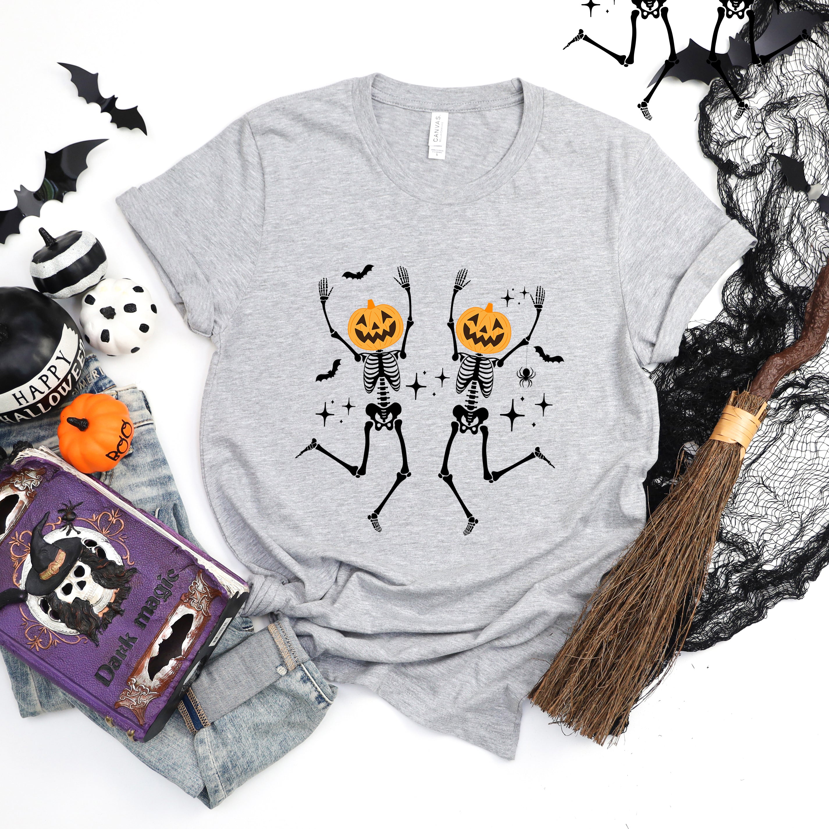 Pumpkin Skeleton | Short Sleeve Graphic Tee
