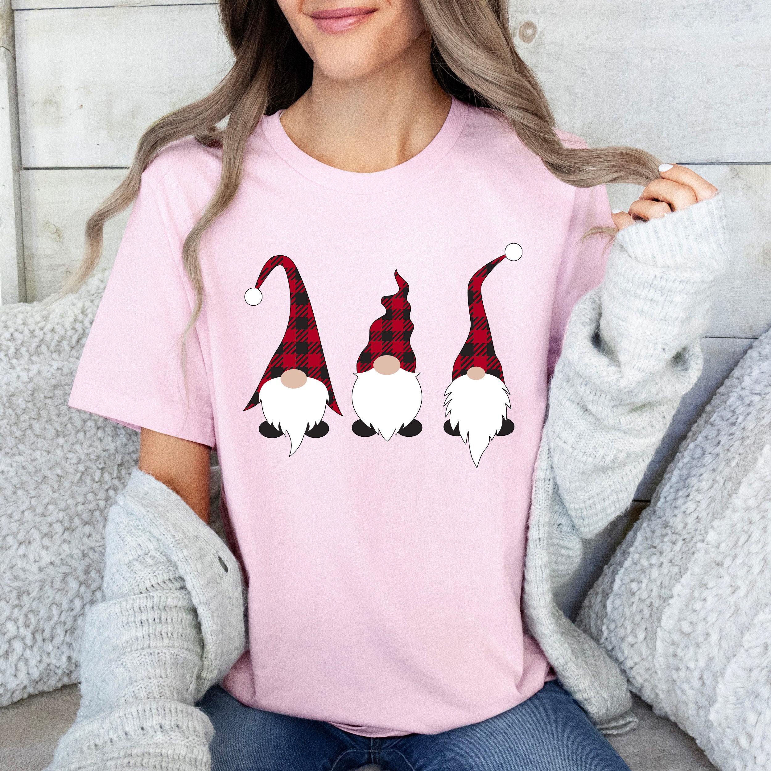 Buffalo Check Gnomes | Short Sleeve Crewneck