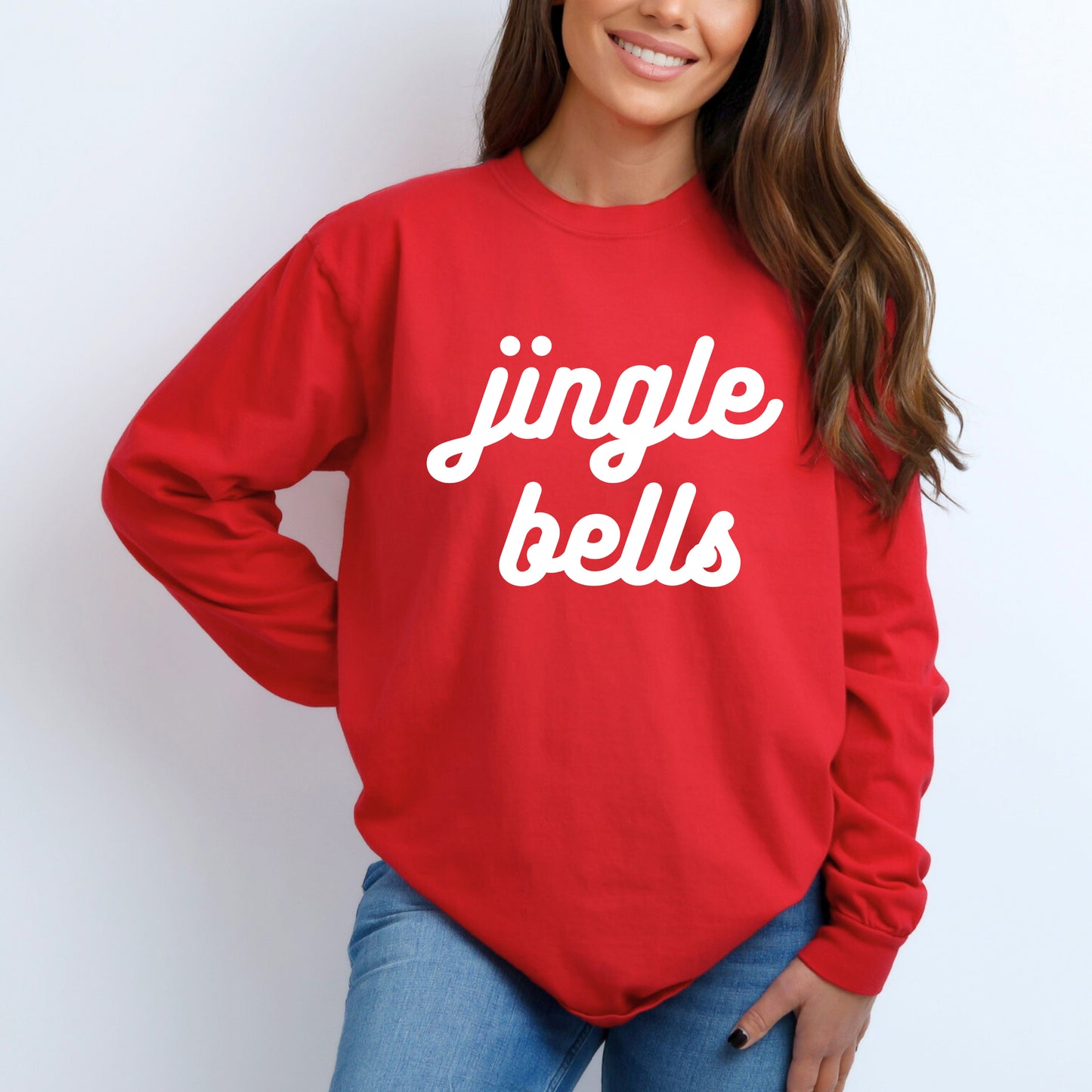 Jingle Bells Bold Cursive | Garment Dyed Long Sleeve