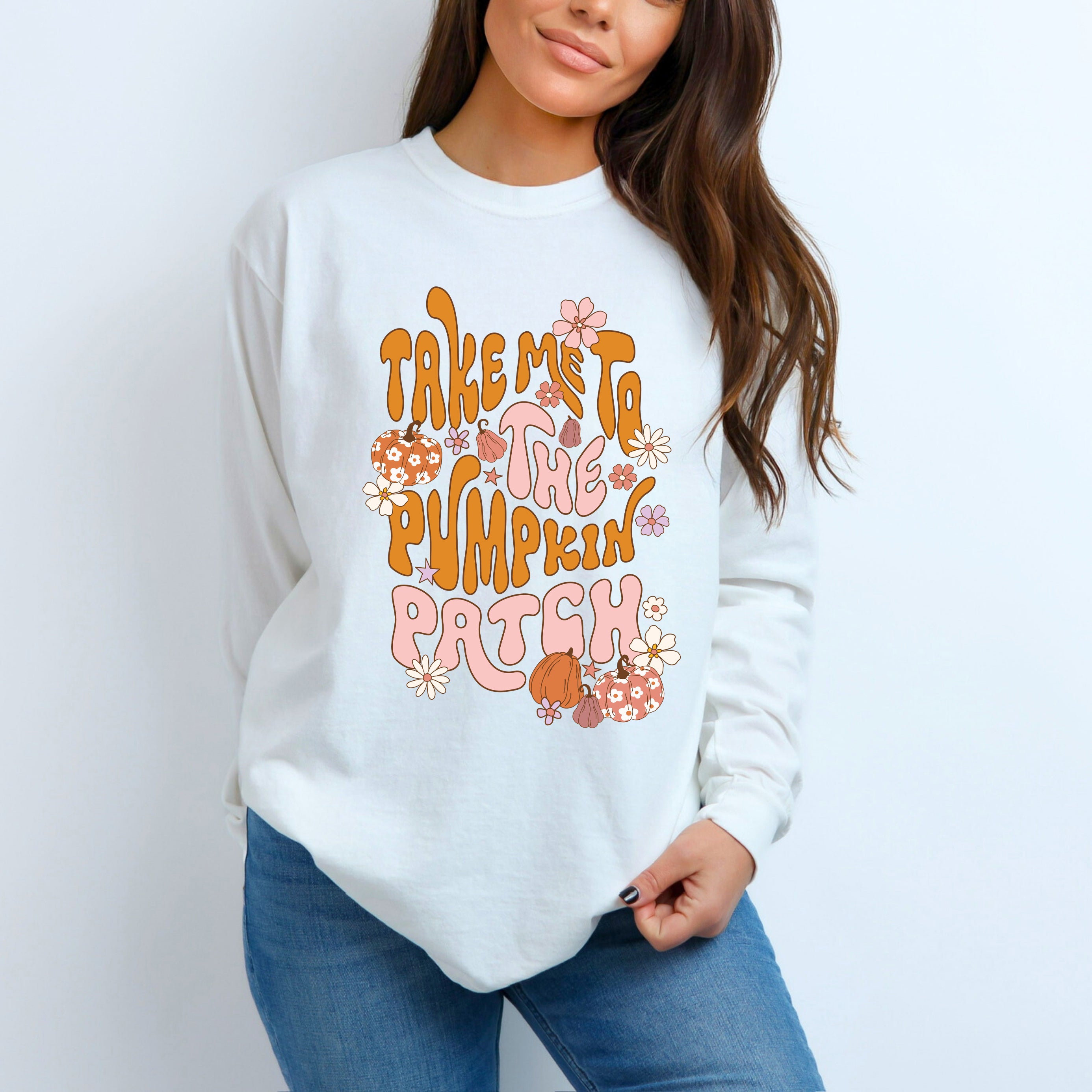 Take Me To The Pumpkin Patch Flowers | Garment Dyed Long Sleeve