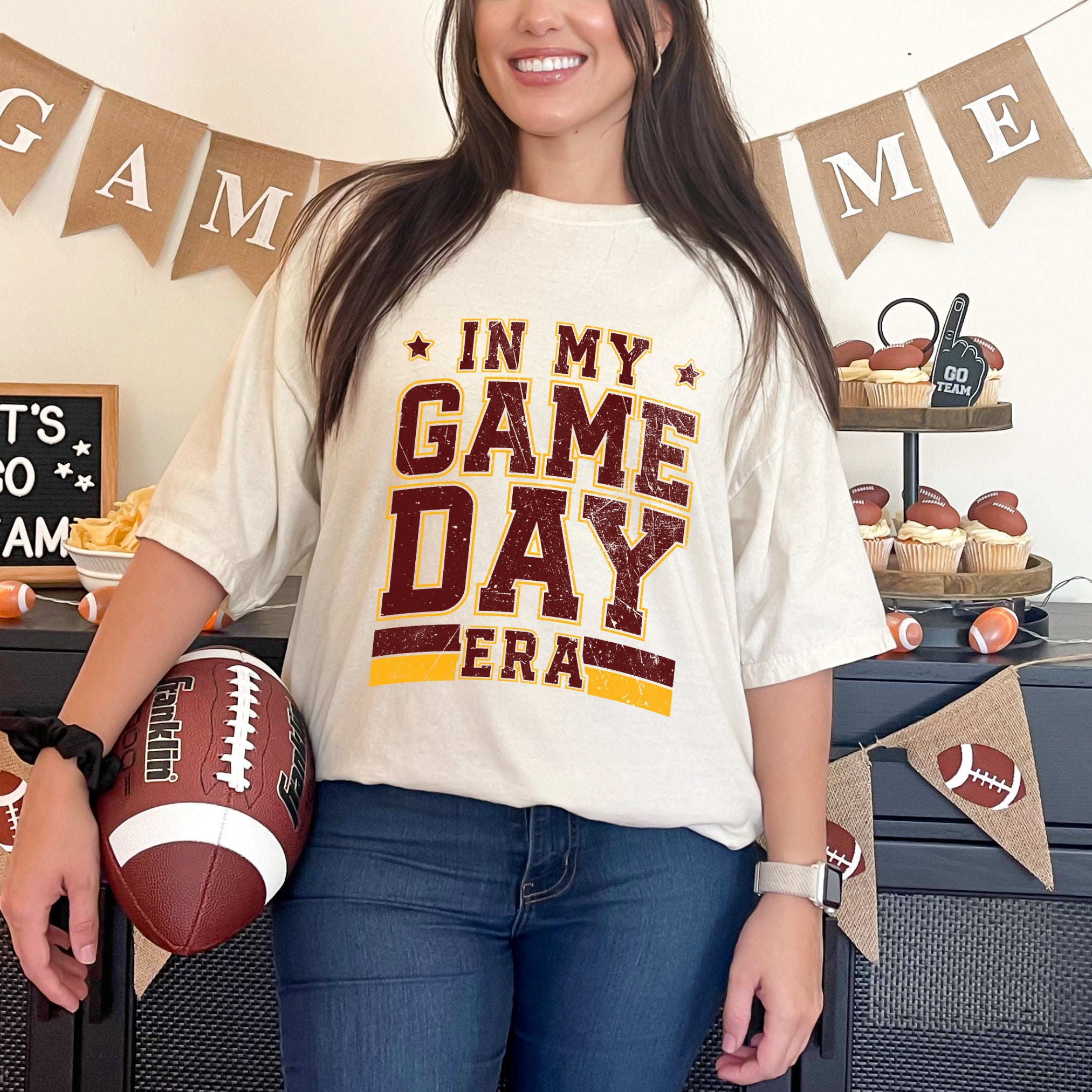 In My Game Day Era - Maroon | Garment Dyed Tee