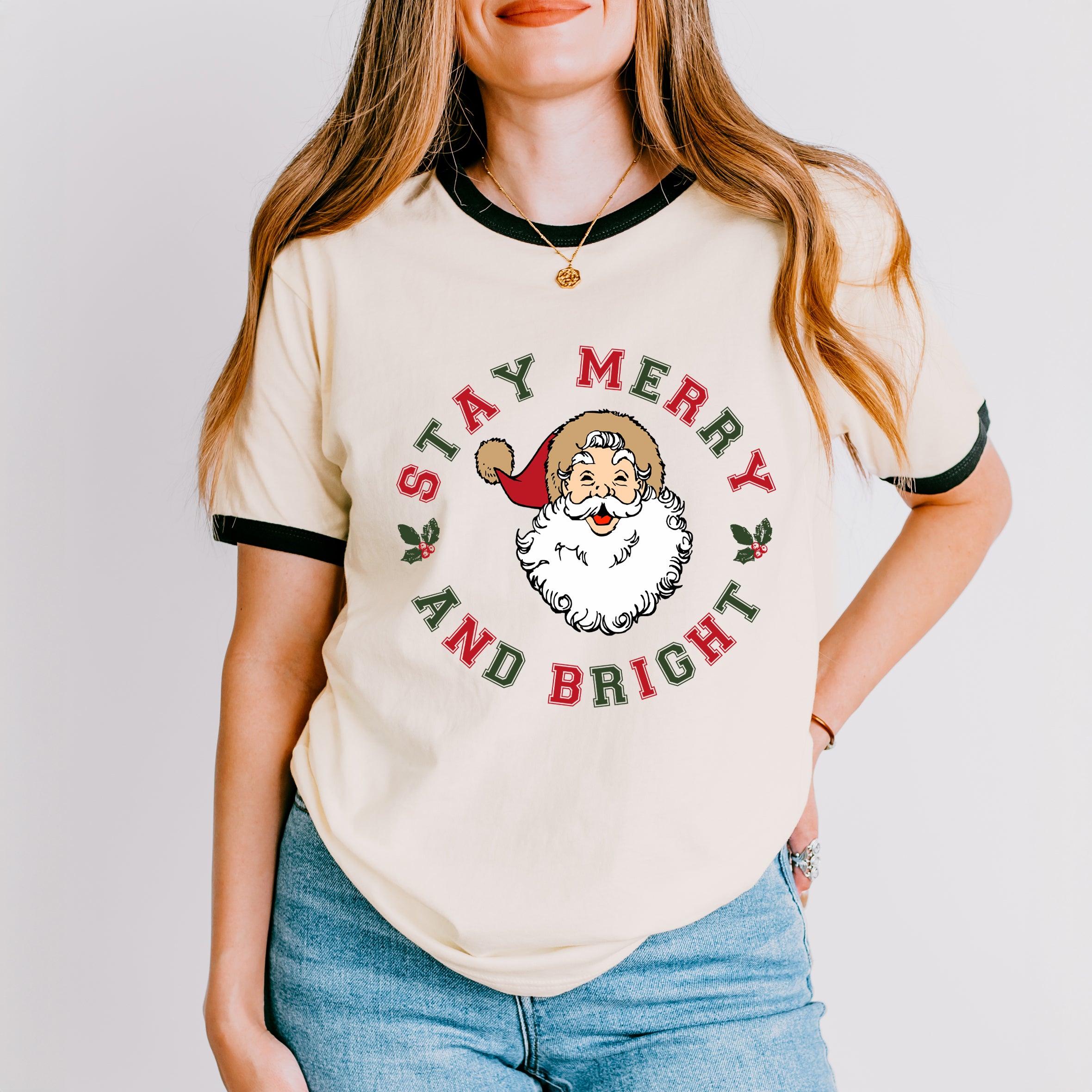 Stay Merry And Bright Circle | Ringer Tee