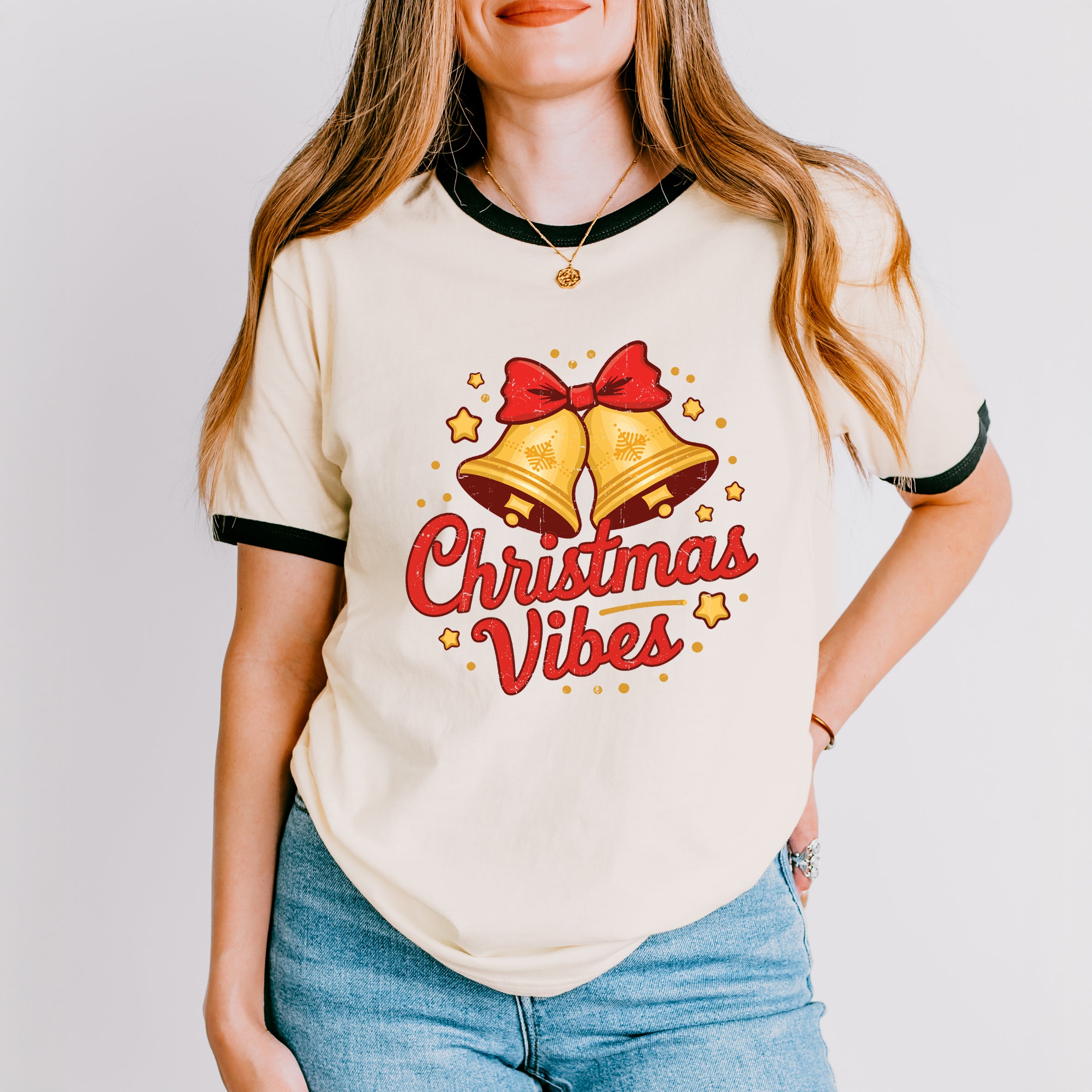 Christmas Vibes Bells | Ringer Tee