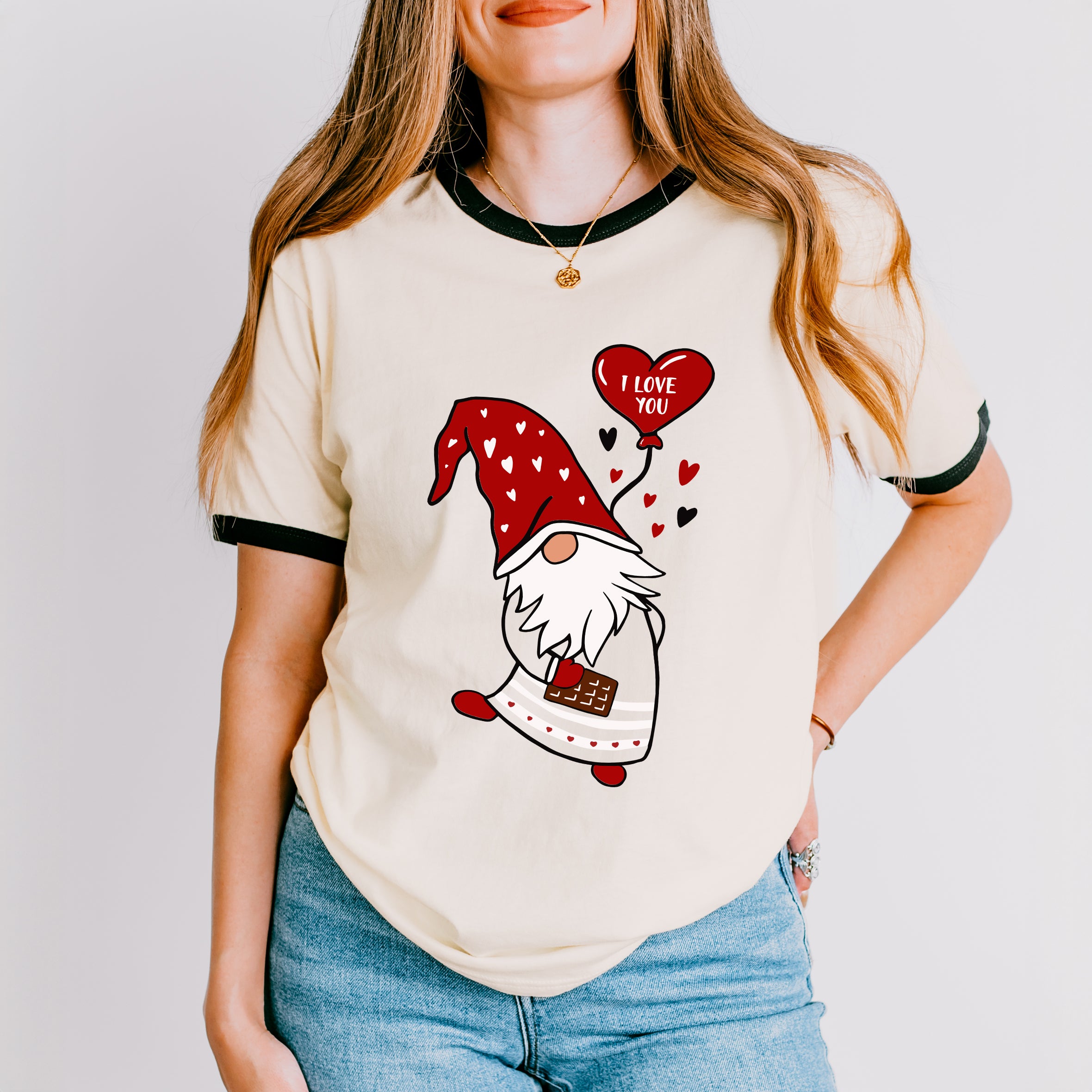 Valentine Gnome Heart | Ringer Tee